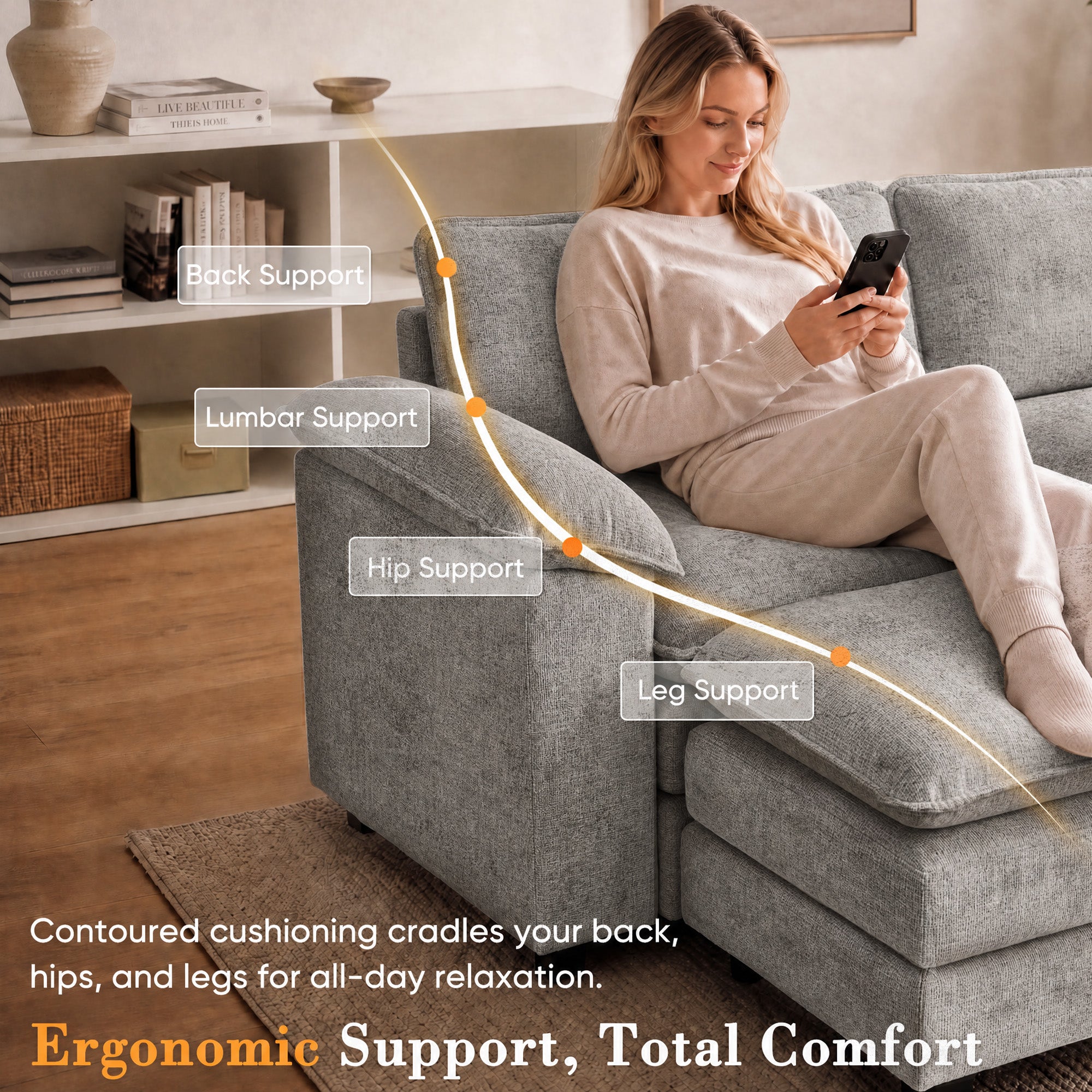 homall-sofa-119-zoll-modular-3-sitzer-couch-grau-chenille image 6