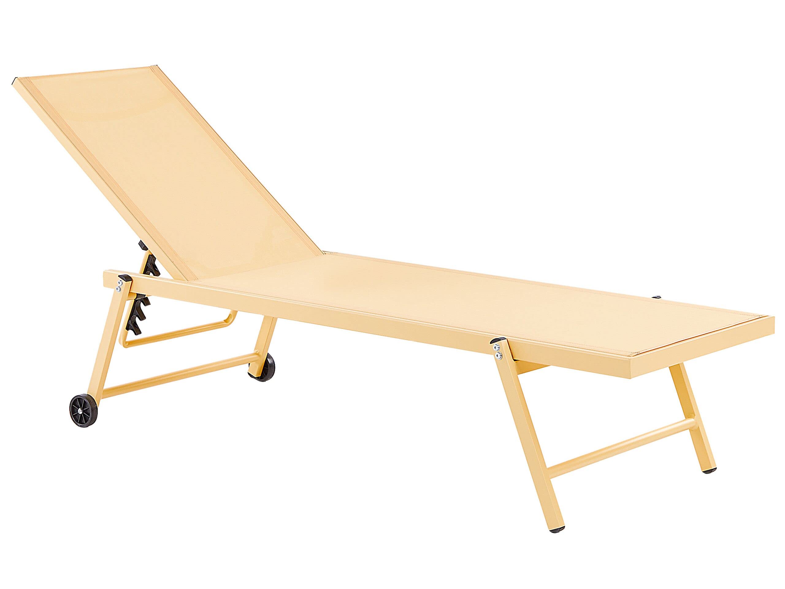 beliani-portofino-sonnenliege-gelb-mit-rollen-verstellbar image 1