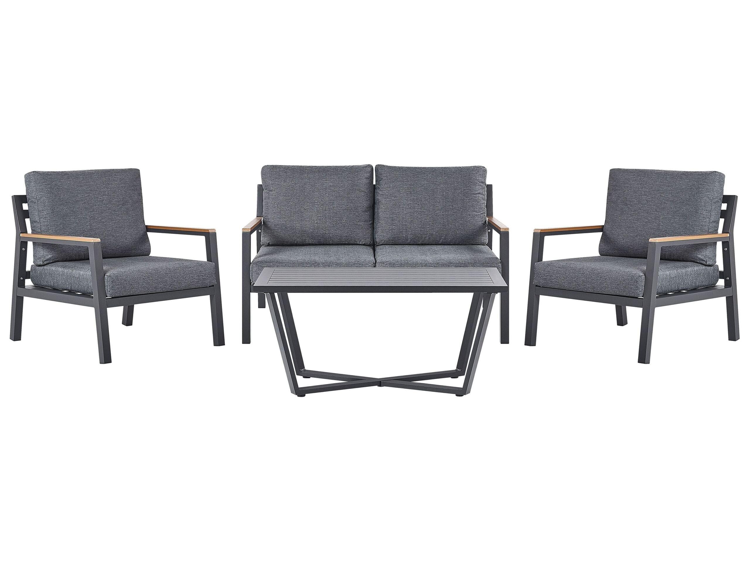 beliani-delia-lounge-set-aluminium-dunkelgrau-4-sitzer image 1