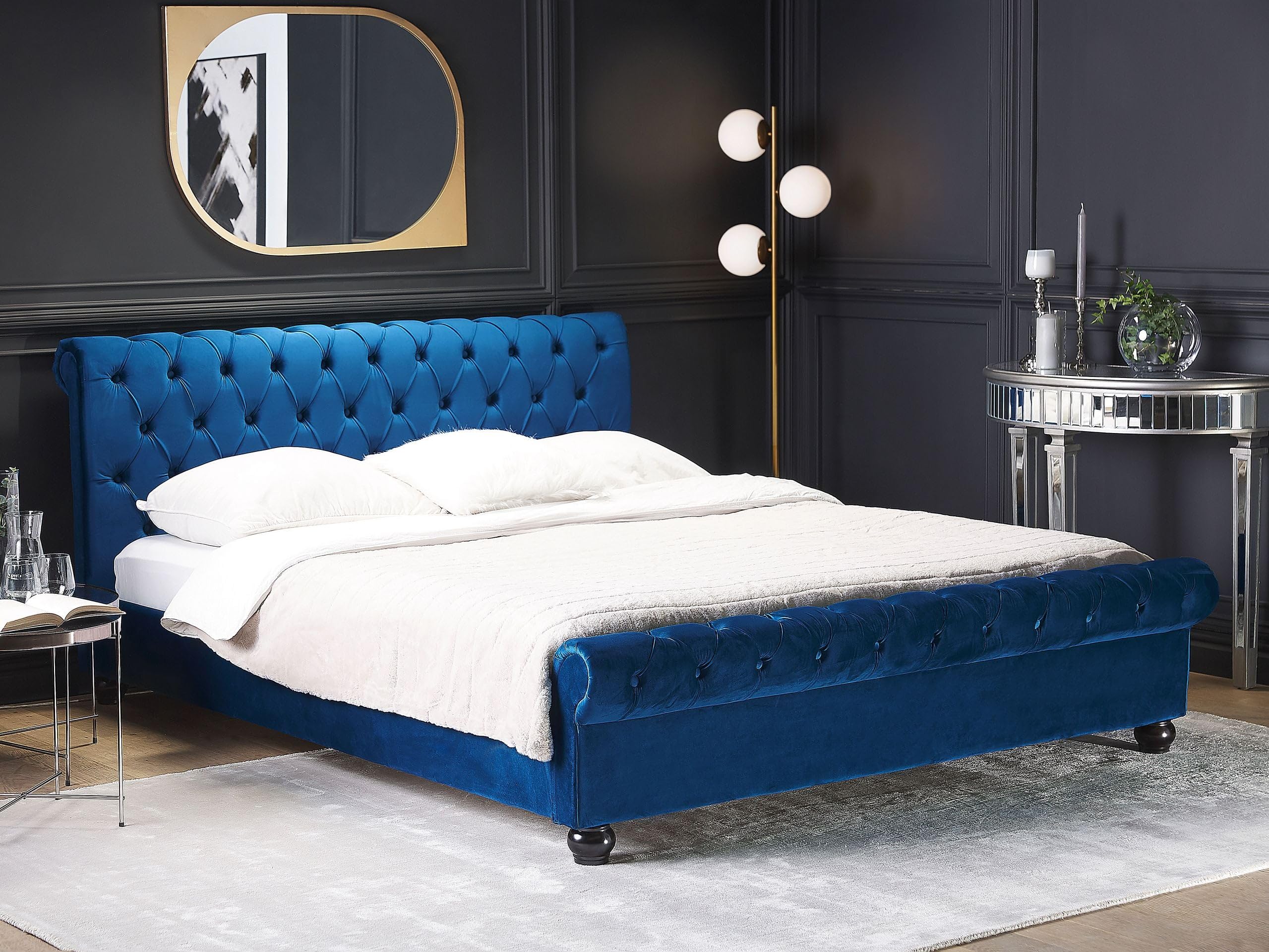 beliani-doppelbett-160x200-samt-blau-mit-lattenrost image 2