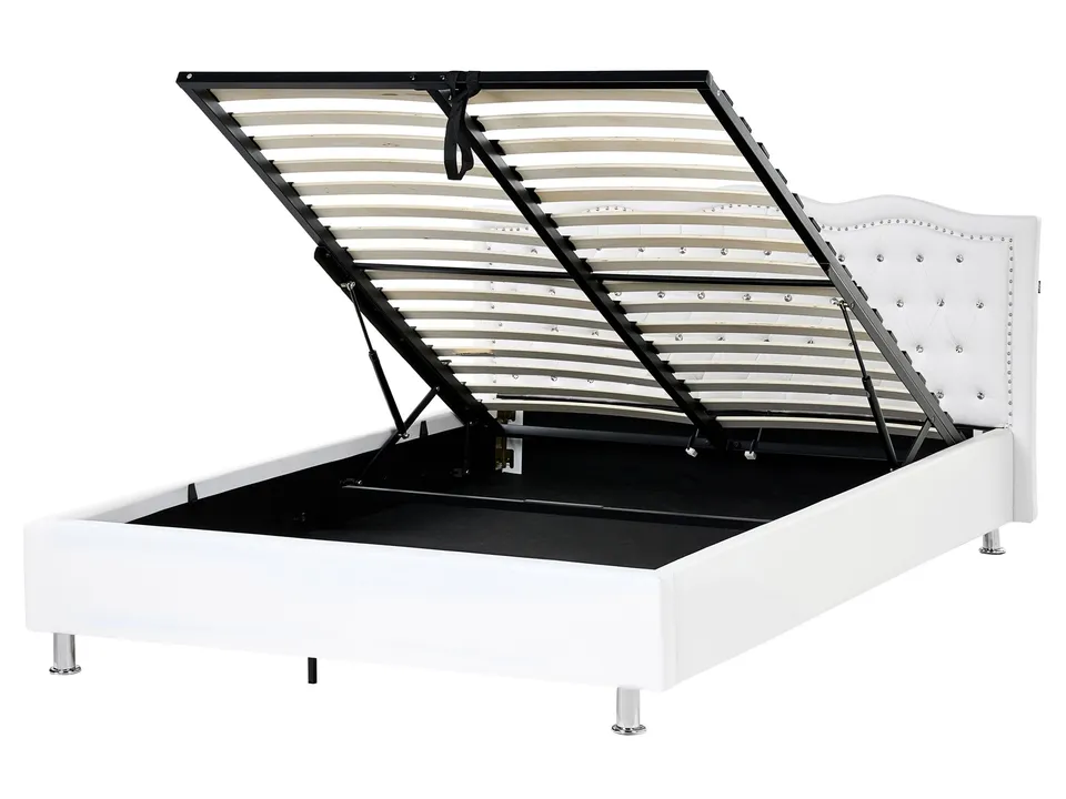 beliani-betten-metz-bett-160x200-wei-kunstleder image 1