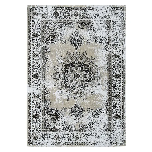 beliani-almus-teppich-140x200-taupe-chenille-baumwolle-vintage image 1