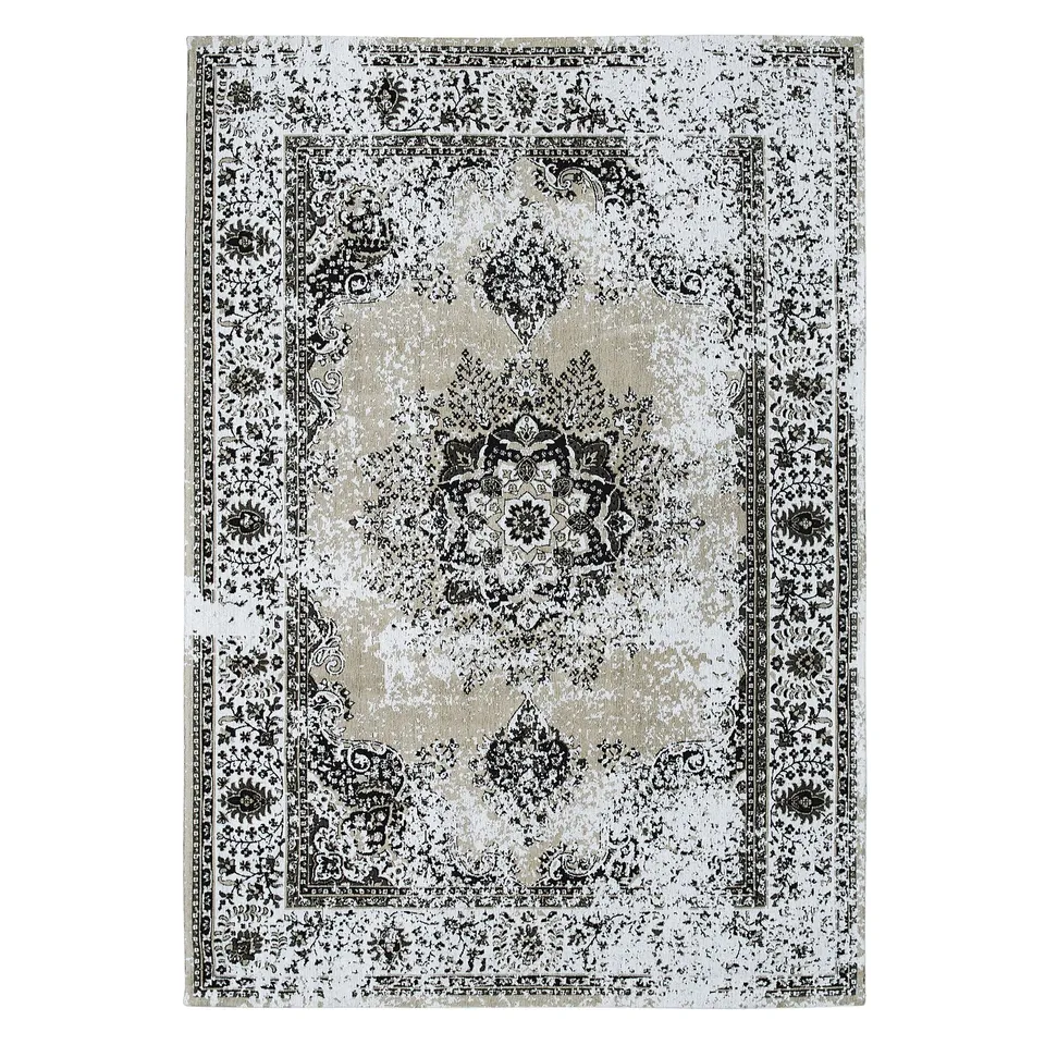 beliani-almus-teppich-140x200-taupe-chenille-baumwolle-vintage image 1