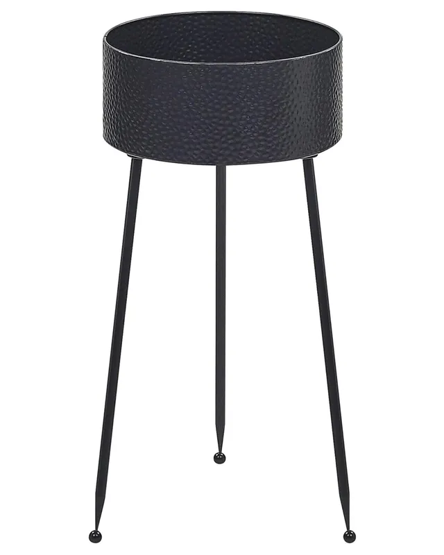 beliani-leika-pflanzenst-nder-schwarz-metall-29x26x50-cm image 1