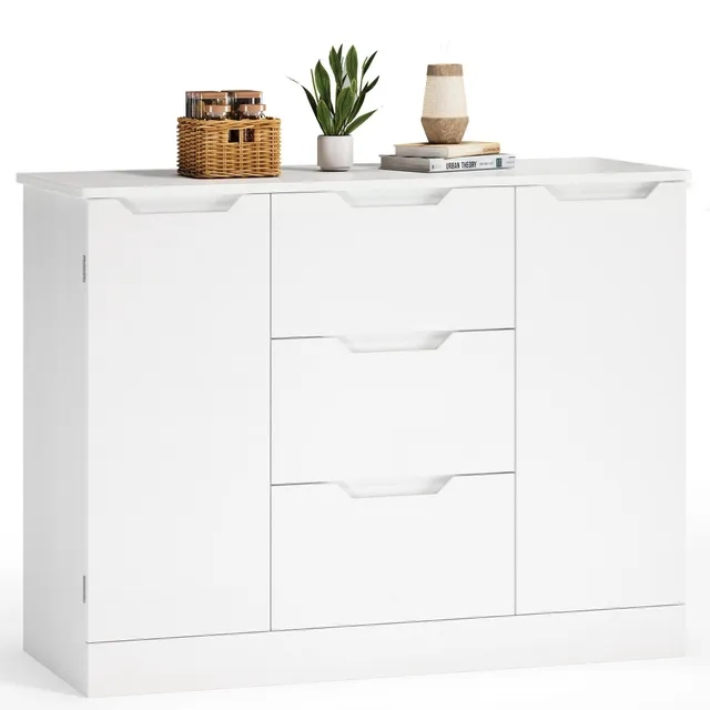 bealife-ap115-sideboard-wei-100-cm-2-t-ren-3-schubladen image 1