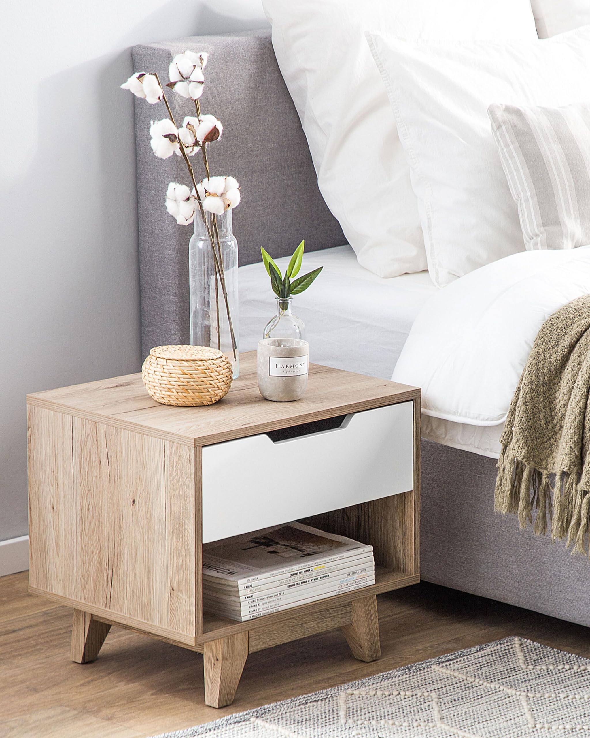 beliani-spencer-nachttisch-wei-holz-mit-schublade-mdf image 2