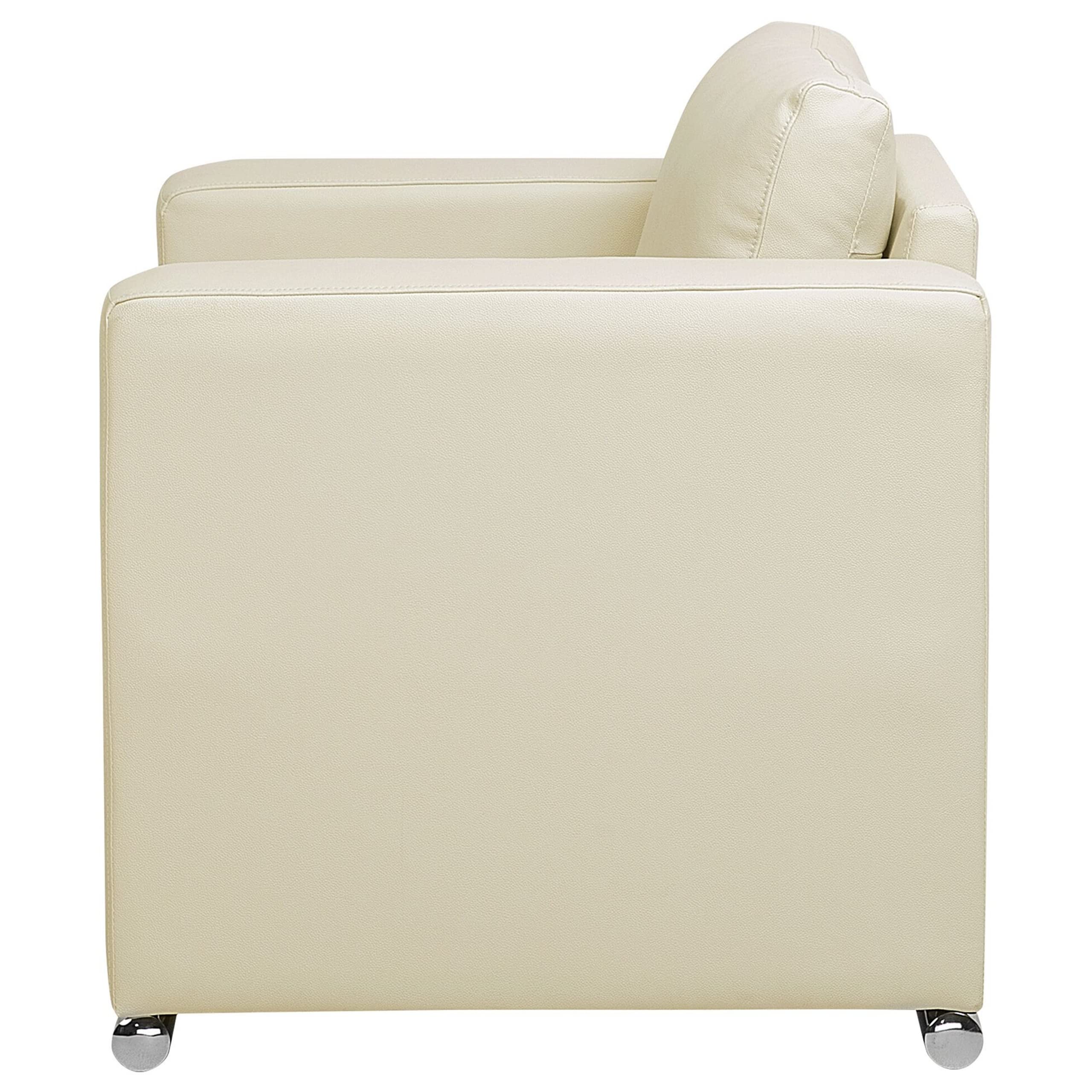 beliani-helsinki-sessel-hellbeige-echtleder-edelstahl-modern image 5