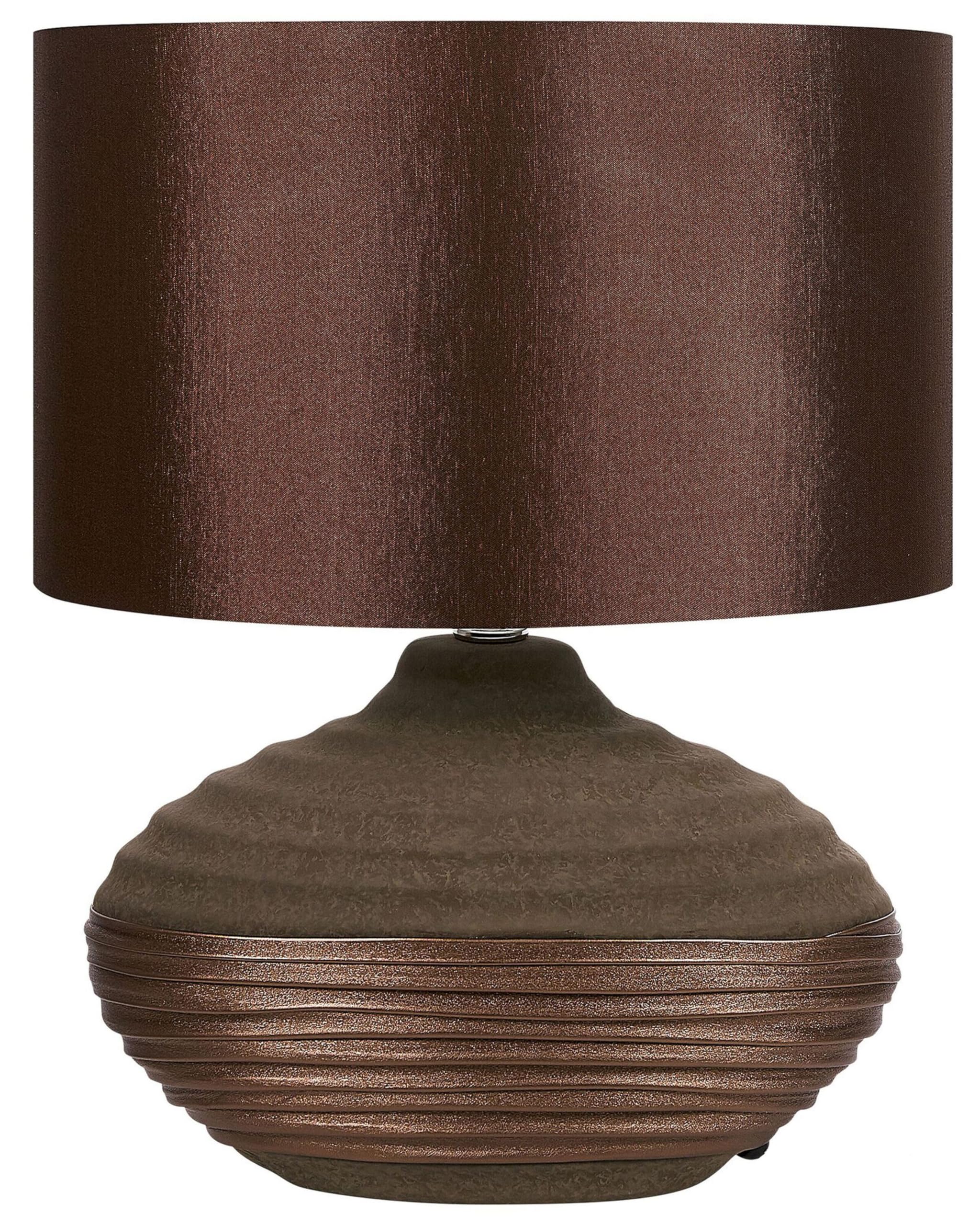 beliani-lima-tischlampe-braun-porzellan-e27-42-cm image 1