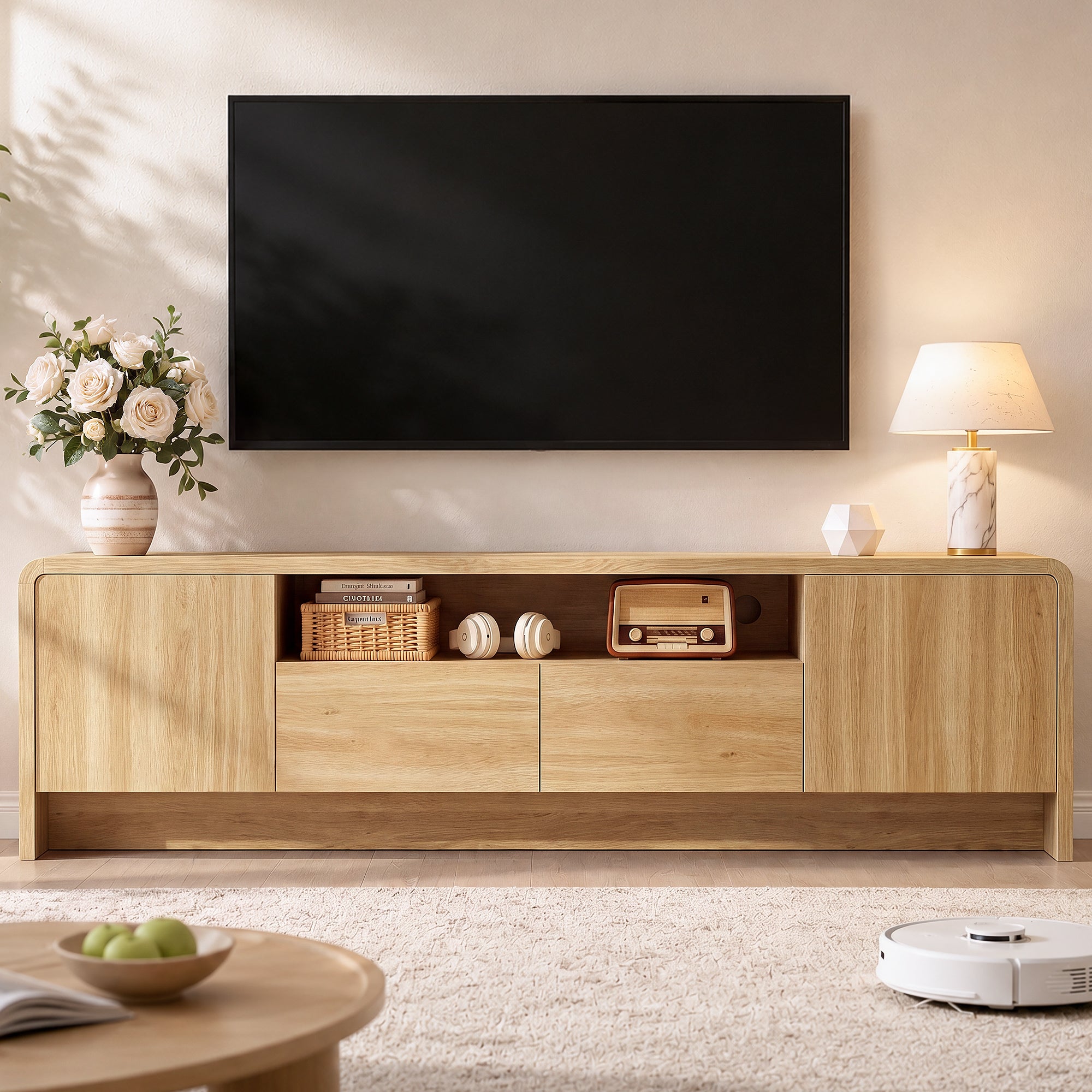 homall-tv-stand-lowboard-eiche-70-zoll-schubladen-schrank image 7