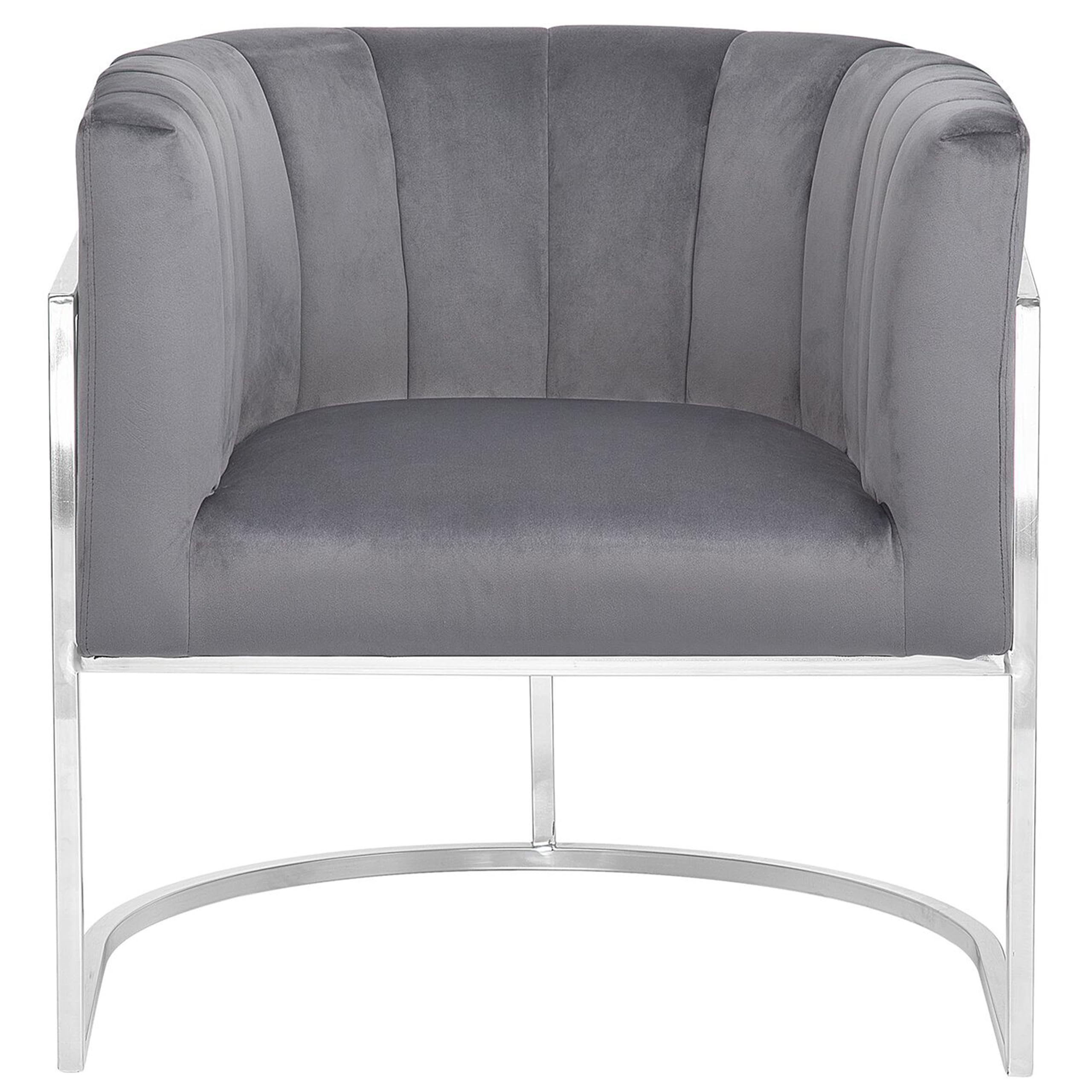 beliani-larvik-sessel-grau-cocktailsessel-samt-halbrund image 4