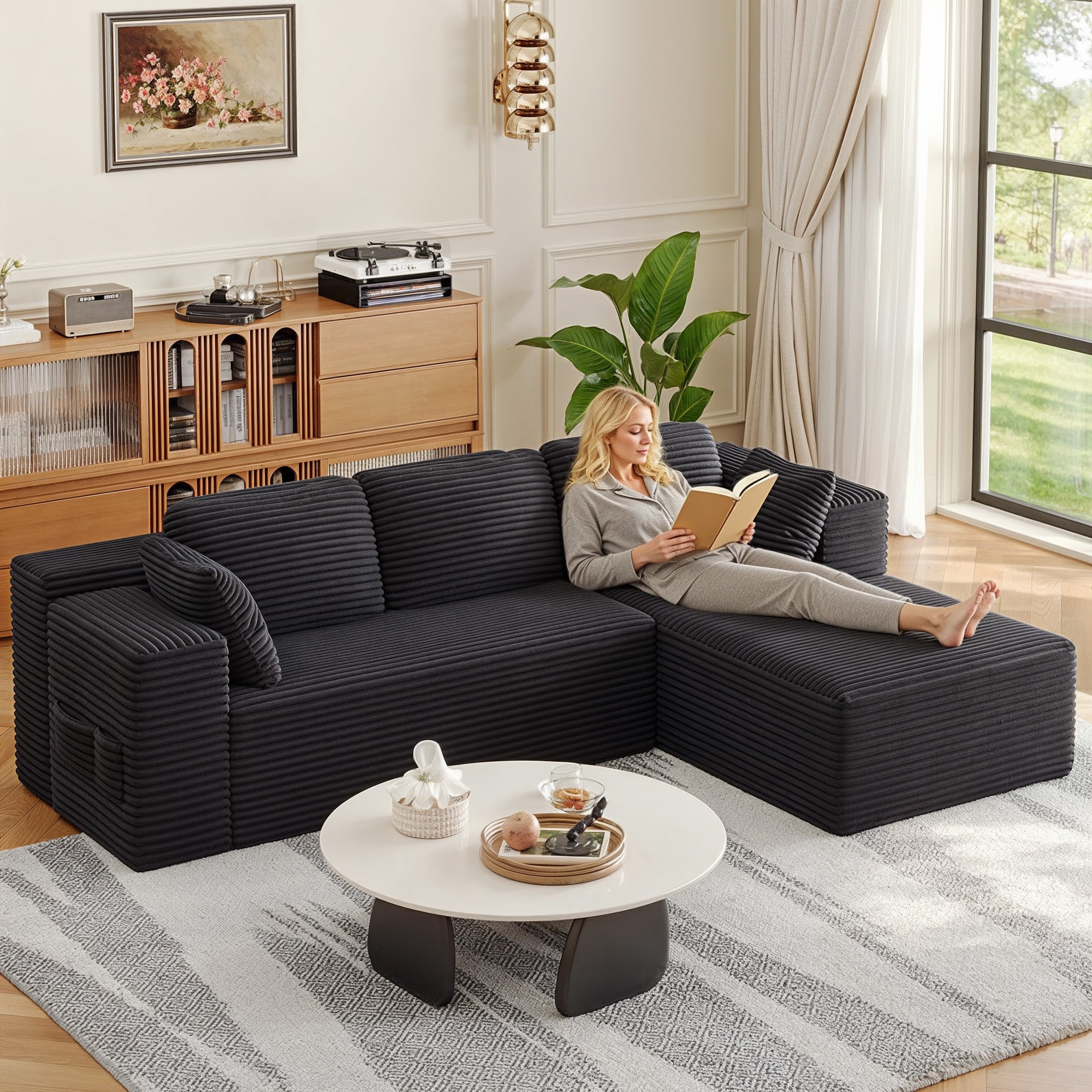 bealife-ar43-ecksofa-cord-250cm-wei-recamiere-rechts-4-sitzer image 7
