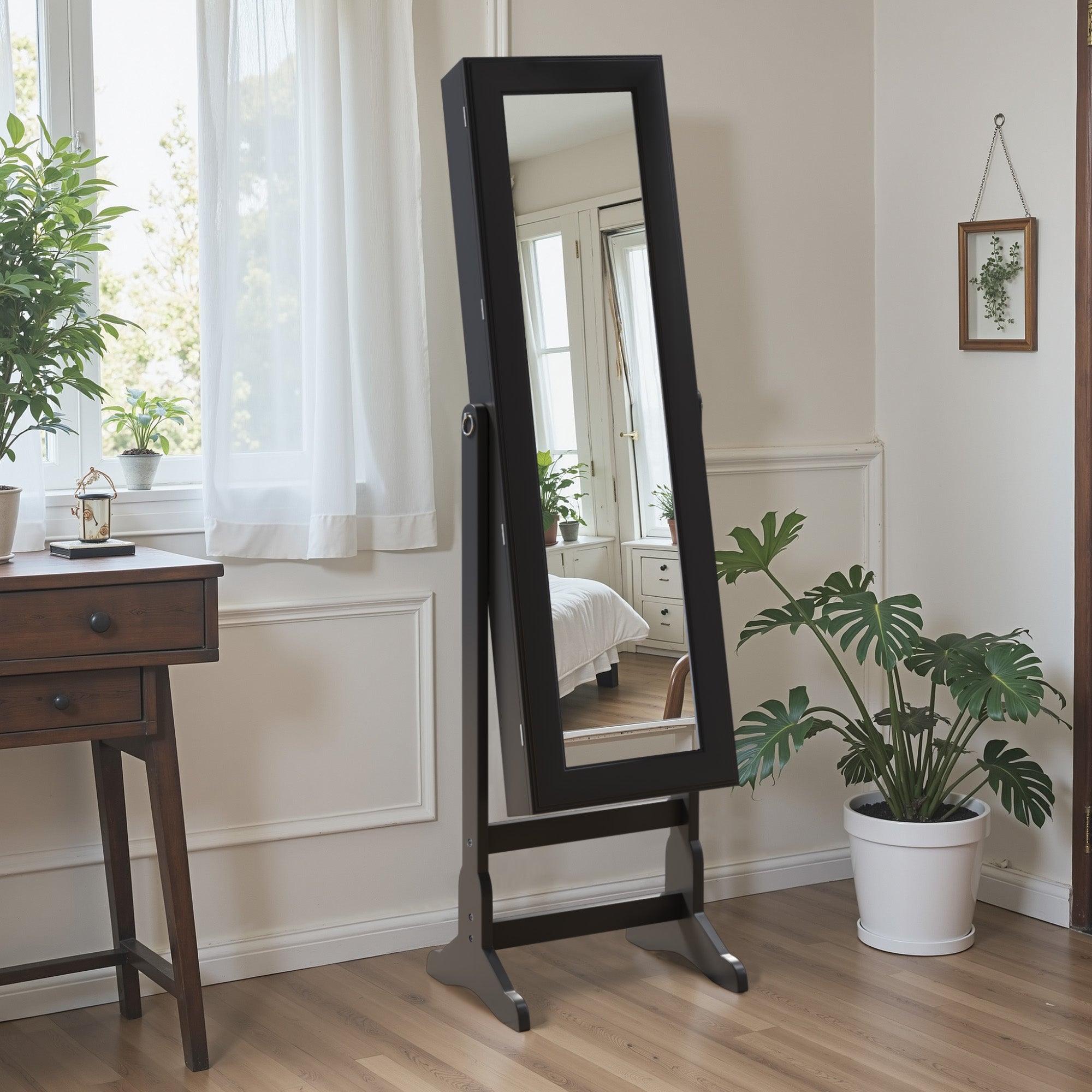 homall-shelf-schmuckschrank-wei-standspiegel-mit-led image 6