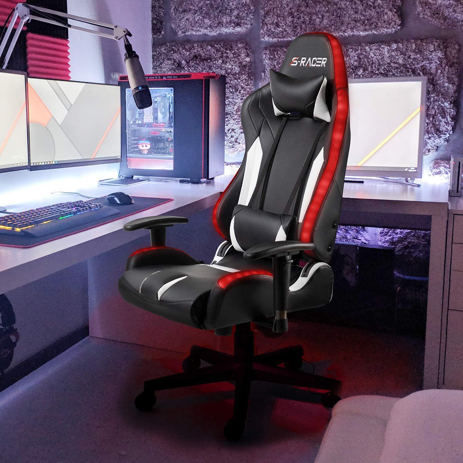 homall-gaming-desk-gaming-stuhl-rgb-schwarz-leder-led image 8
