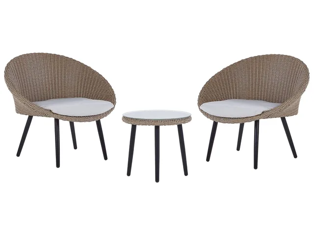 beliani-ortigia-gartenset-rattan-hellbeige-2-sitzer image 1