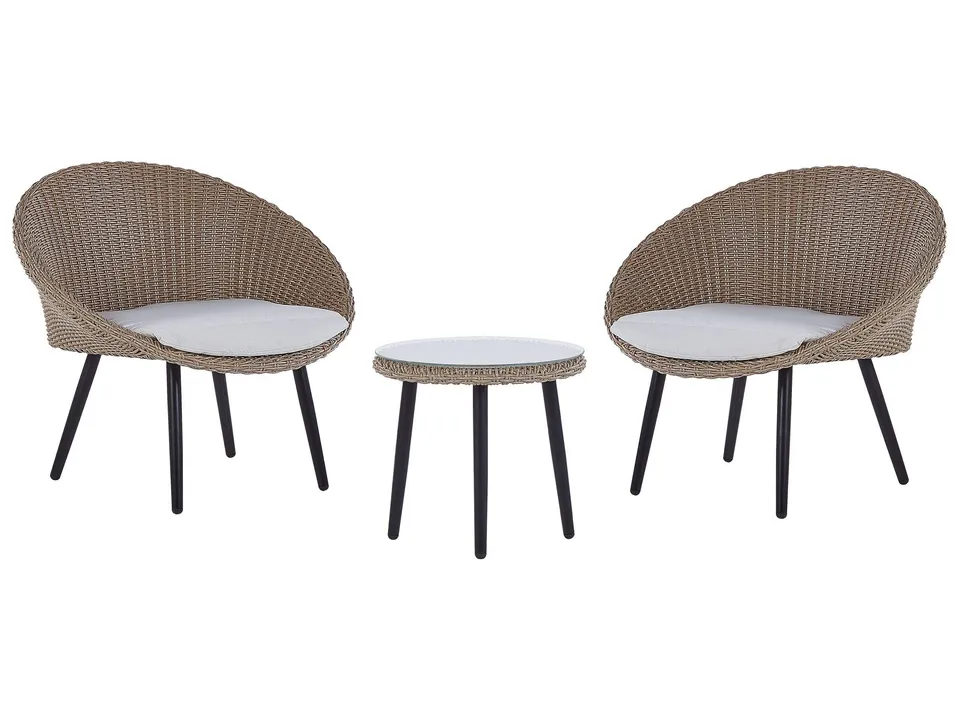 beliani-ortigia-gartenset-rattan-hellbeige-2-sitzer image 1
