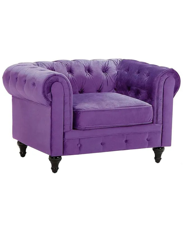 beliani-chesterfield-sessel-samt-violett-polstersessel image 1