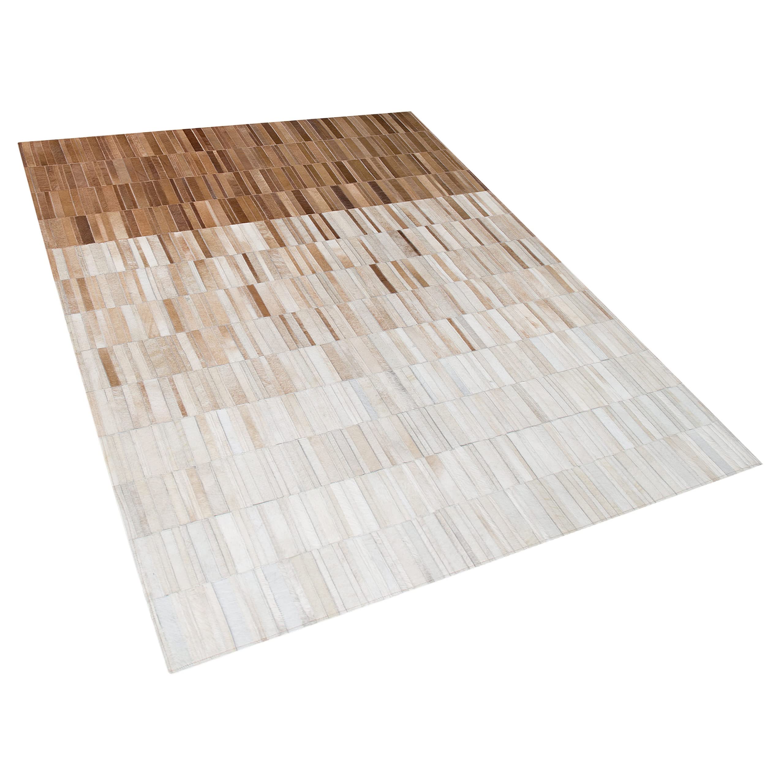 beliani-yagda-leder-teppich-140x200-beige-kurzflor image 3