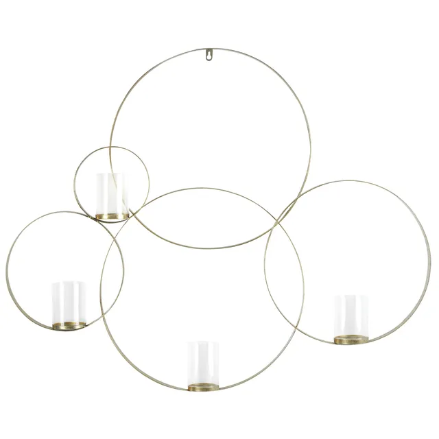 beliani-buru-wandkerzenhalter-gold-4-flammig-metall-glas image 1