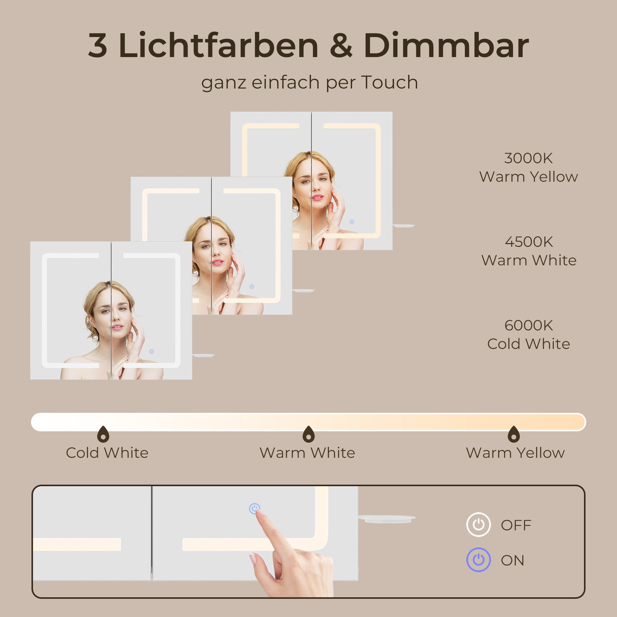 bealife-ap84-spiegelschrank-led-wei-70-cm-dimmbar-3-lichtfarben image 4