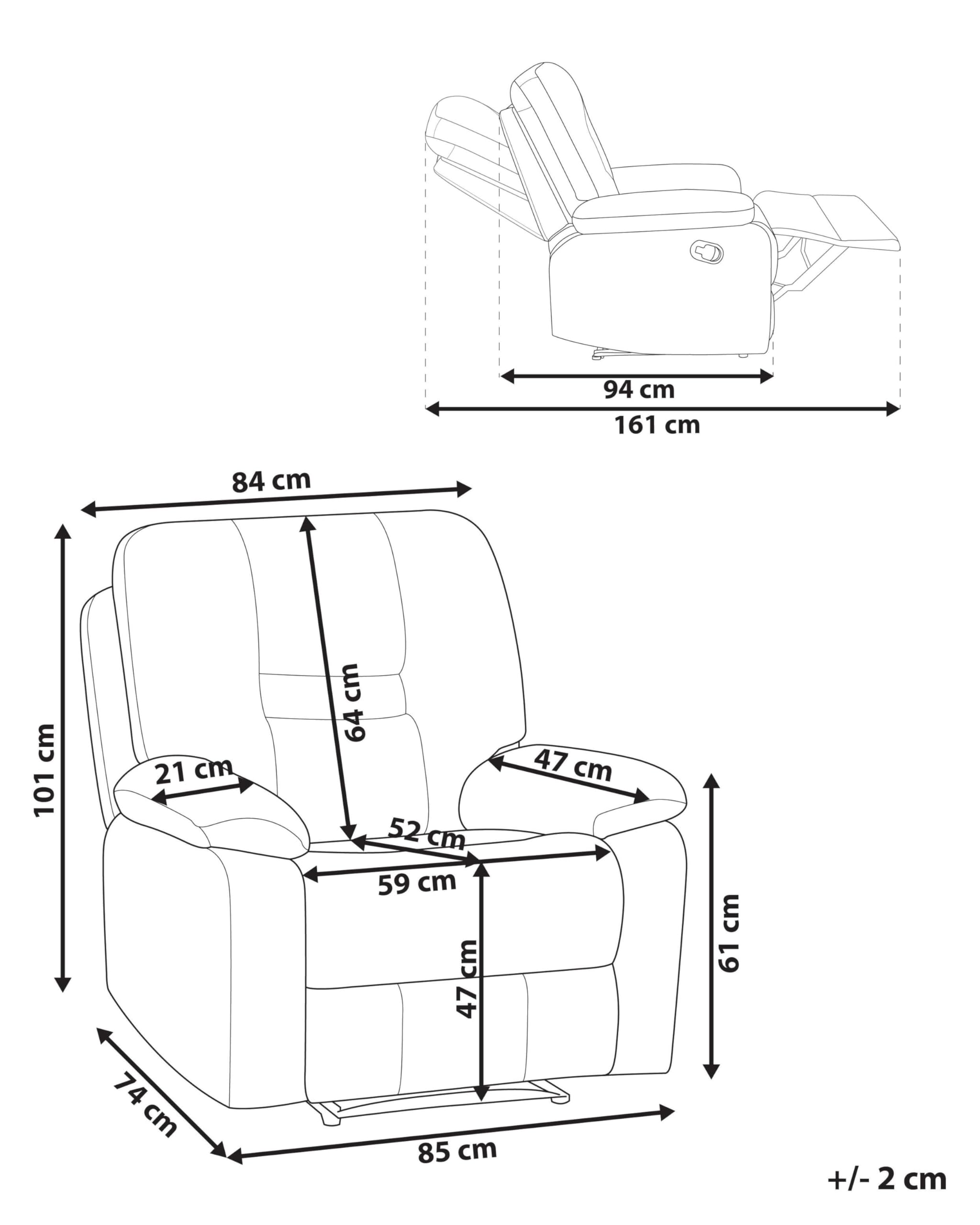 beliani-bergen-relaxsessel-kunstleder-wei-verstellbar image 3