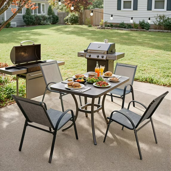 homall-metal-chair-gartensessel-4er-set-teddy-black-textilene image 8