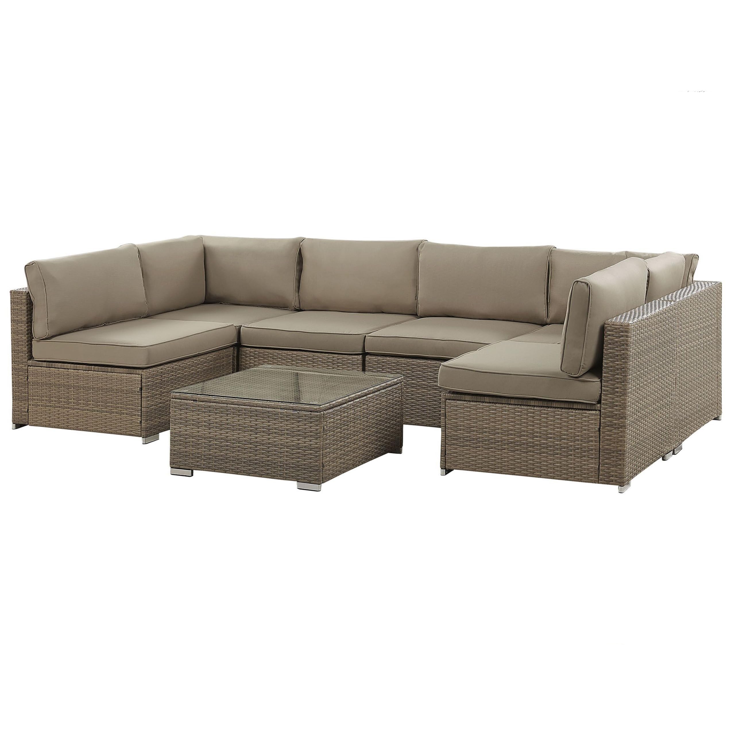 beliani-belvedere-lounge-set-rattan-braun-6-personen image 4