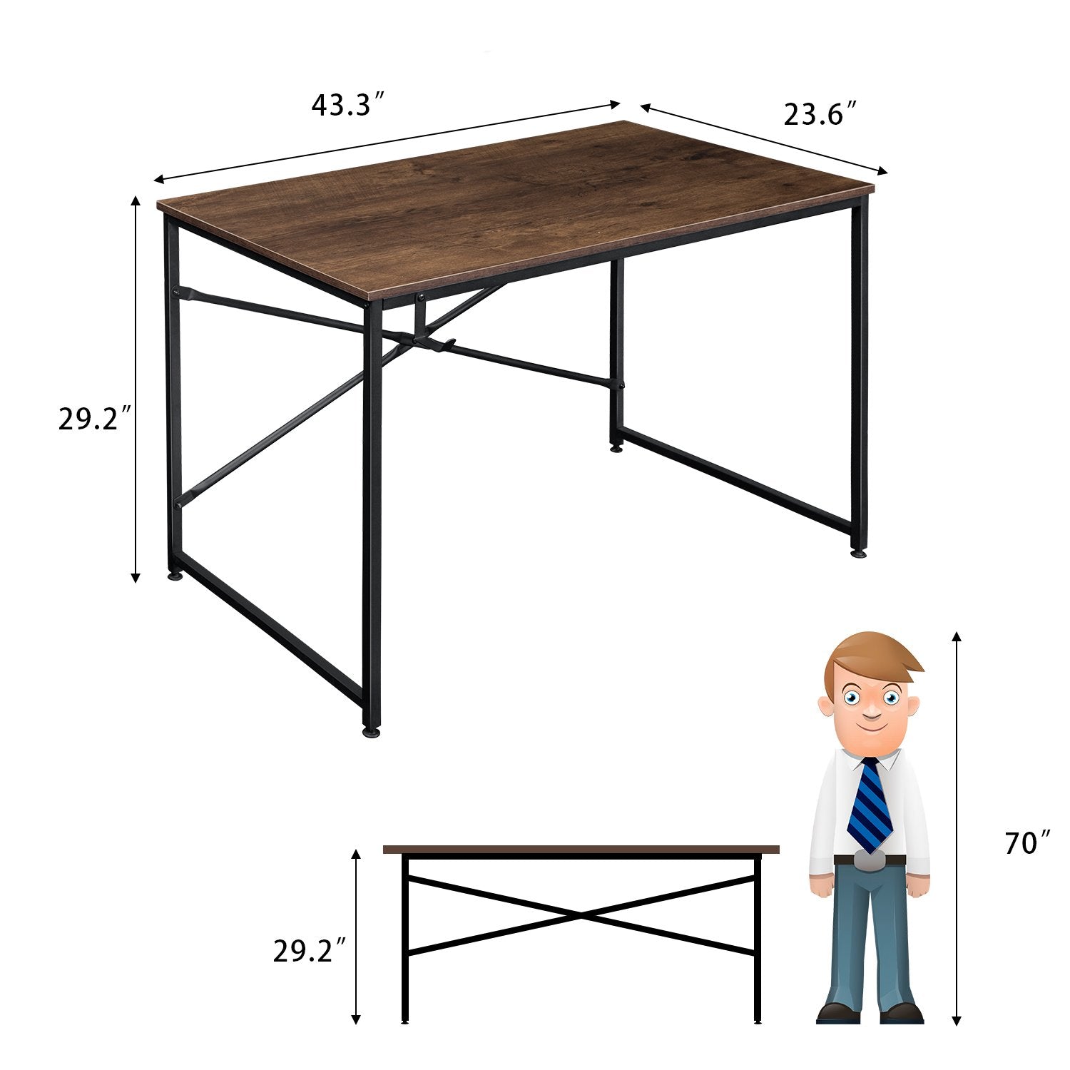 homall-office-desk-schreibtisch-braun-44-zoll-holz-modern image 6