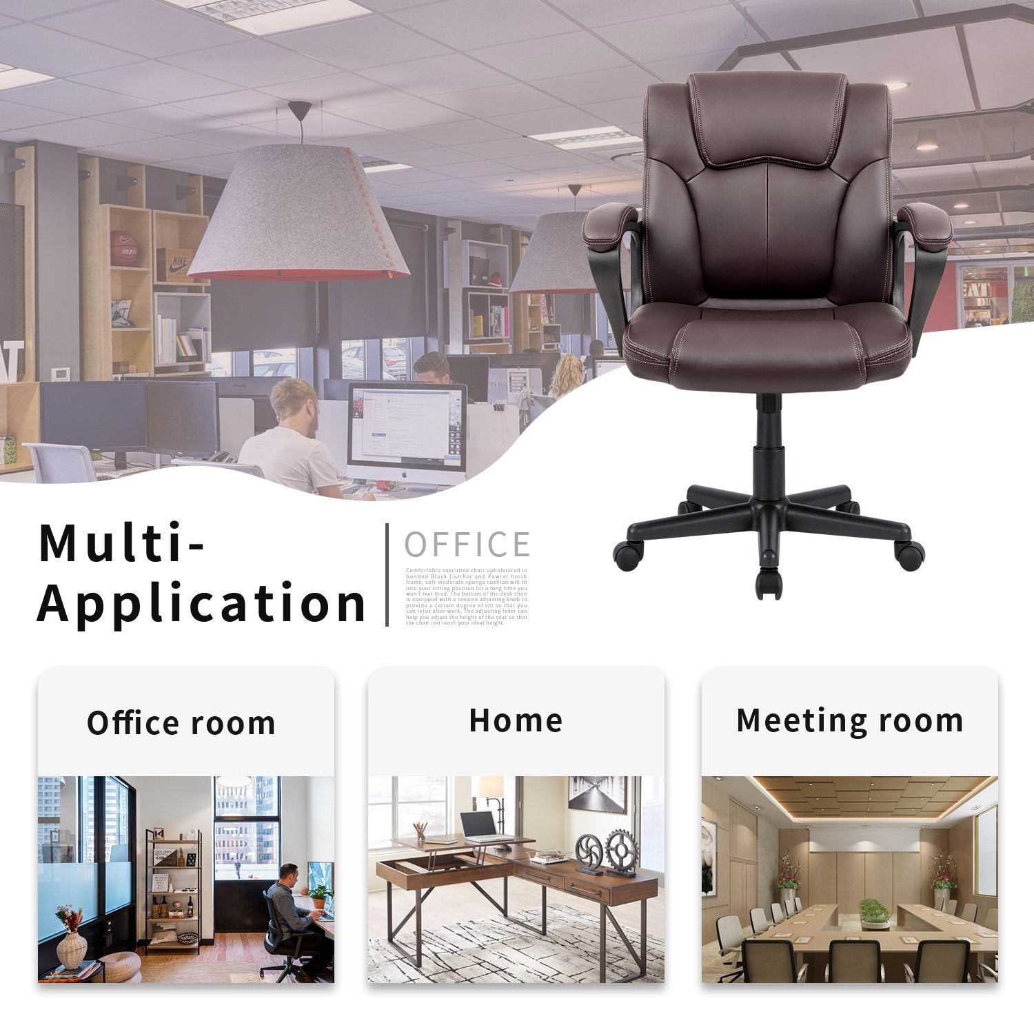 homall-office-leather-chair-b-rostuhl-schwarz-pu-leder image 5