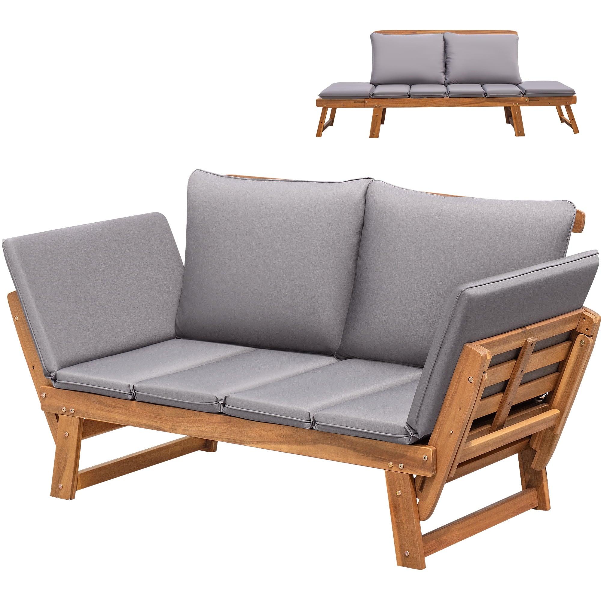 homall-patio-gartensofa-holz-daybed-grau-verstellbar-mit-kissen image 2