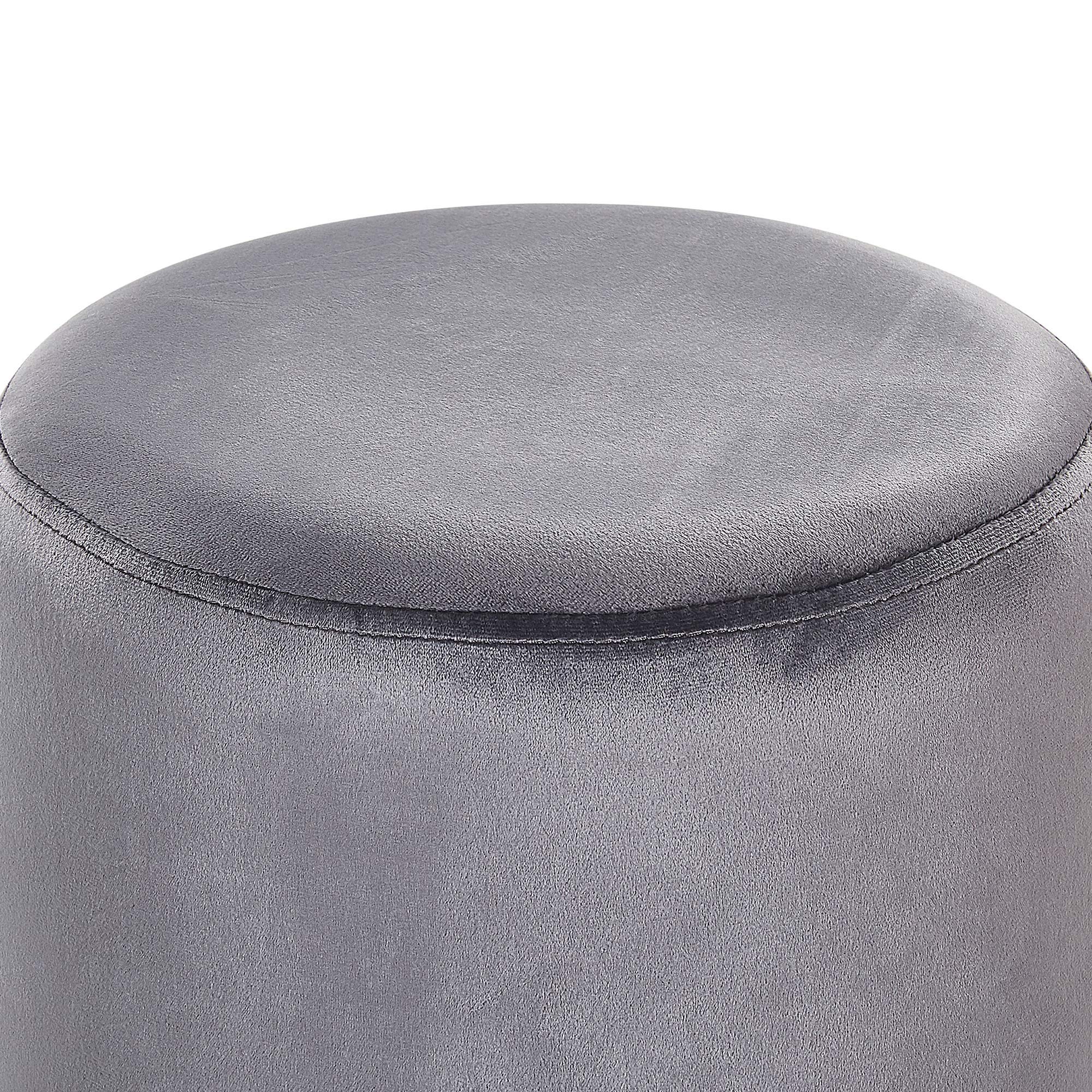 beliani-brigitte-pouf-rund-grau-samt-silber-36x36 image 4