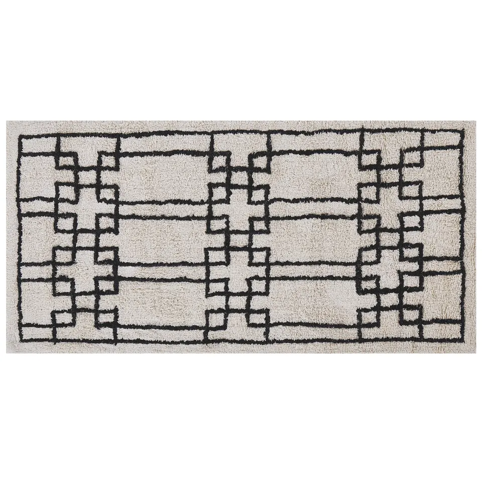 beliani-turhal-teppich-baumwolle-beige-80x150-geometrisch image 1