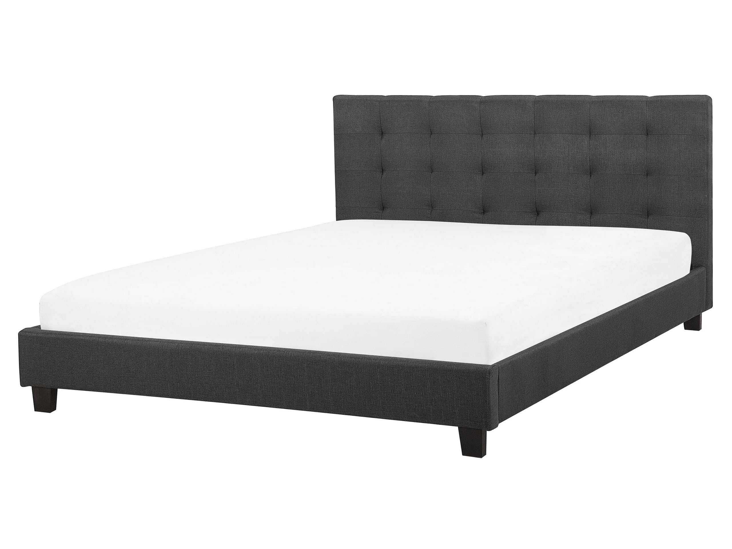 beliani-polsterbett-160x200-dunkelgrau-mit-knopfheftung image 1