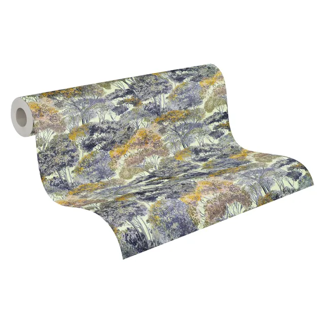a-s-cr-ation-trend-spectrum-waldtapete-laubb-ume-blau-gelb-10-05m image 1