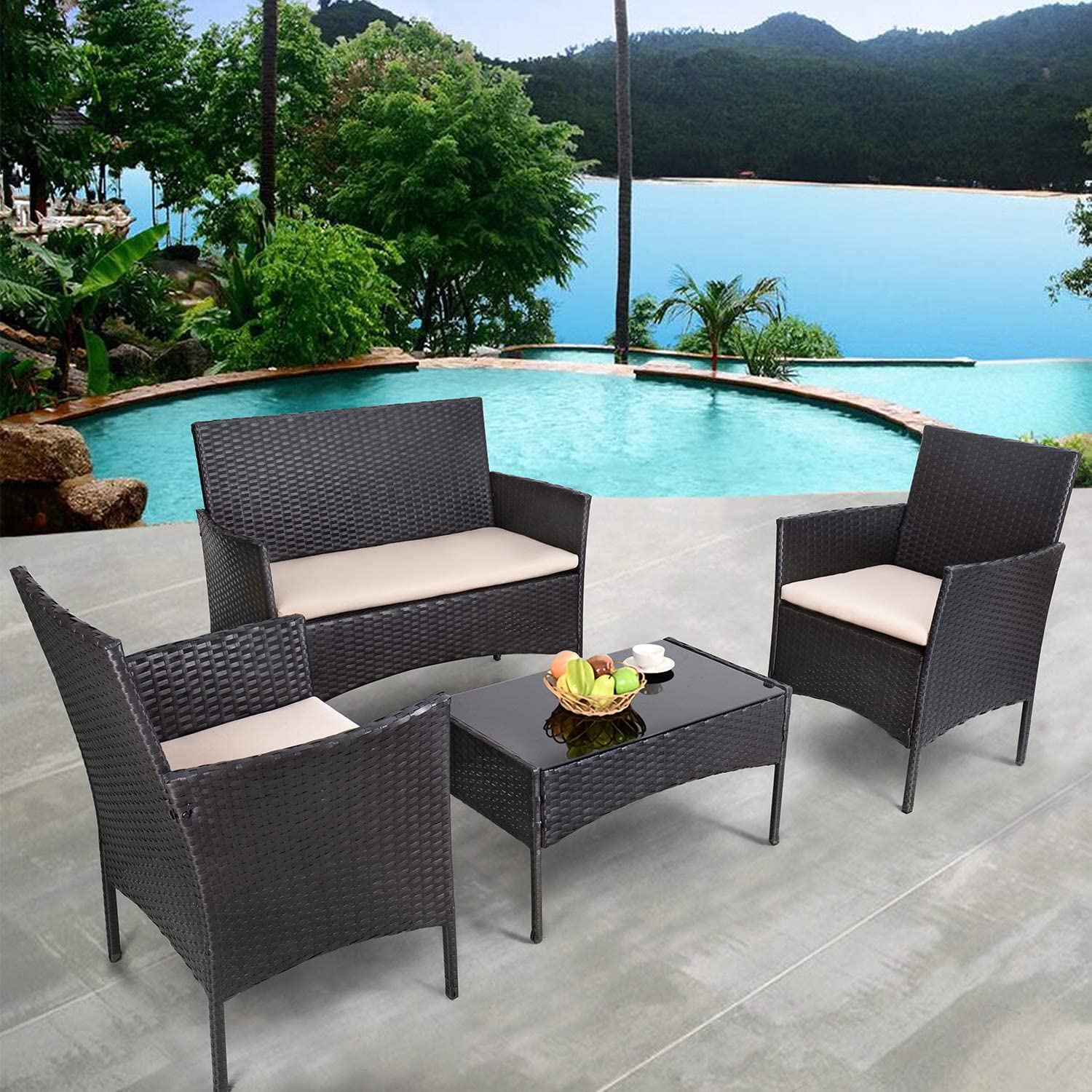 homall-patio-furniture-stuhl-set-4-tlg-rattan-balkon-schwarz image 8
