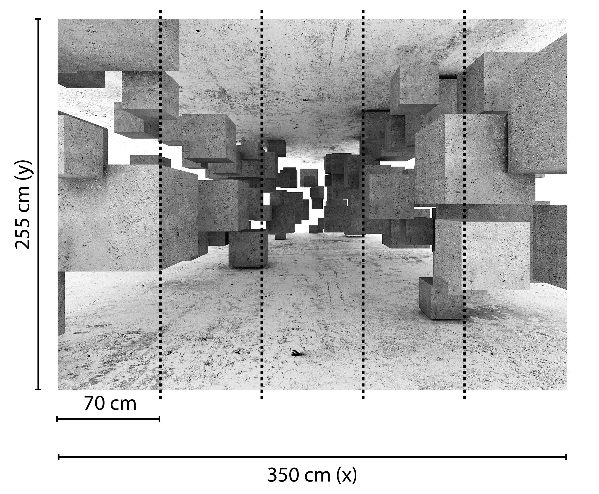 livingwalls-fototapete-betonsteine-350x255-3d-vliestapete-grau image 2