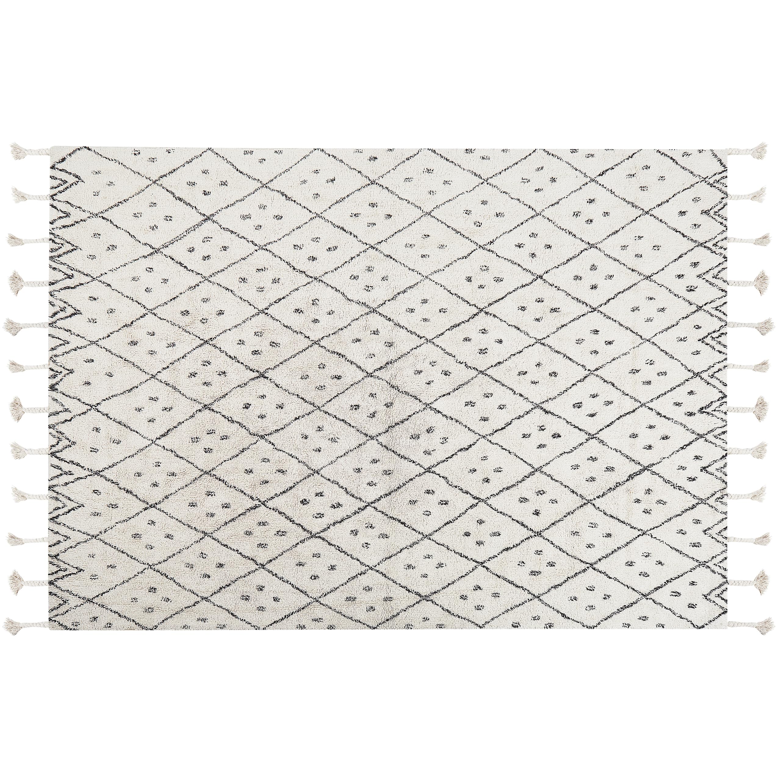 beliani-agadir-teppich-80x150-cm-cremewei-baumwolle image 6