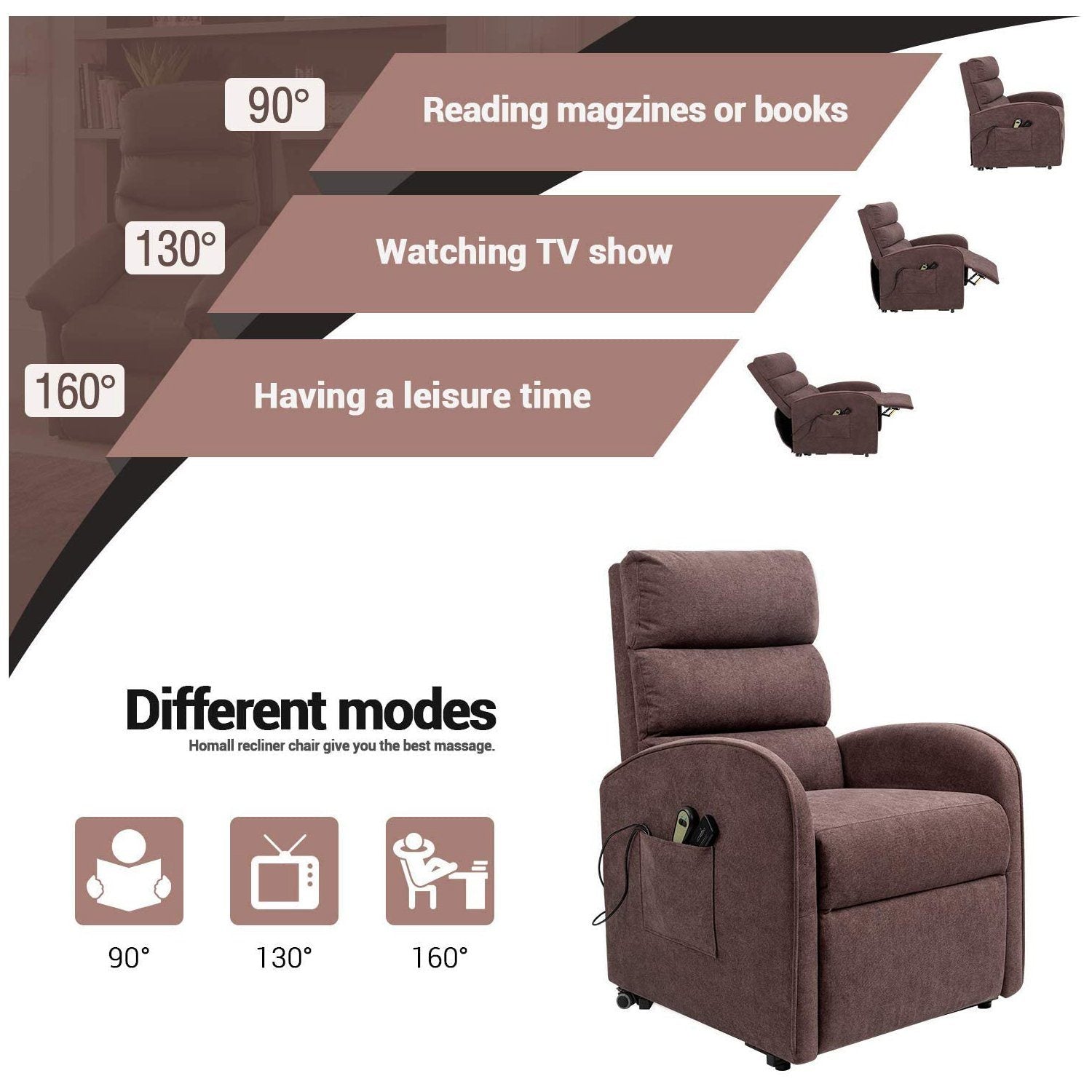 homall-recliner-chair-aufstehsessel-stoff-braun-elektrisch image 4