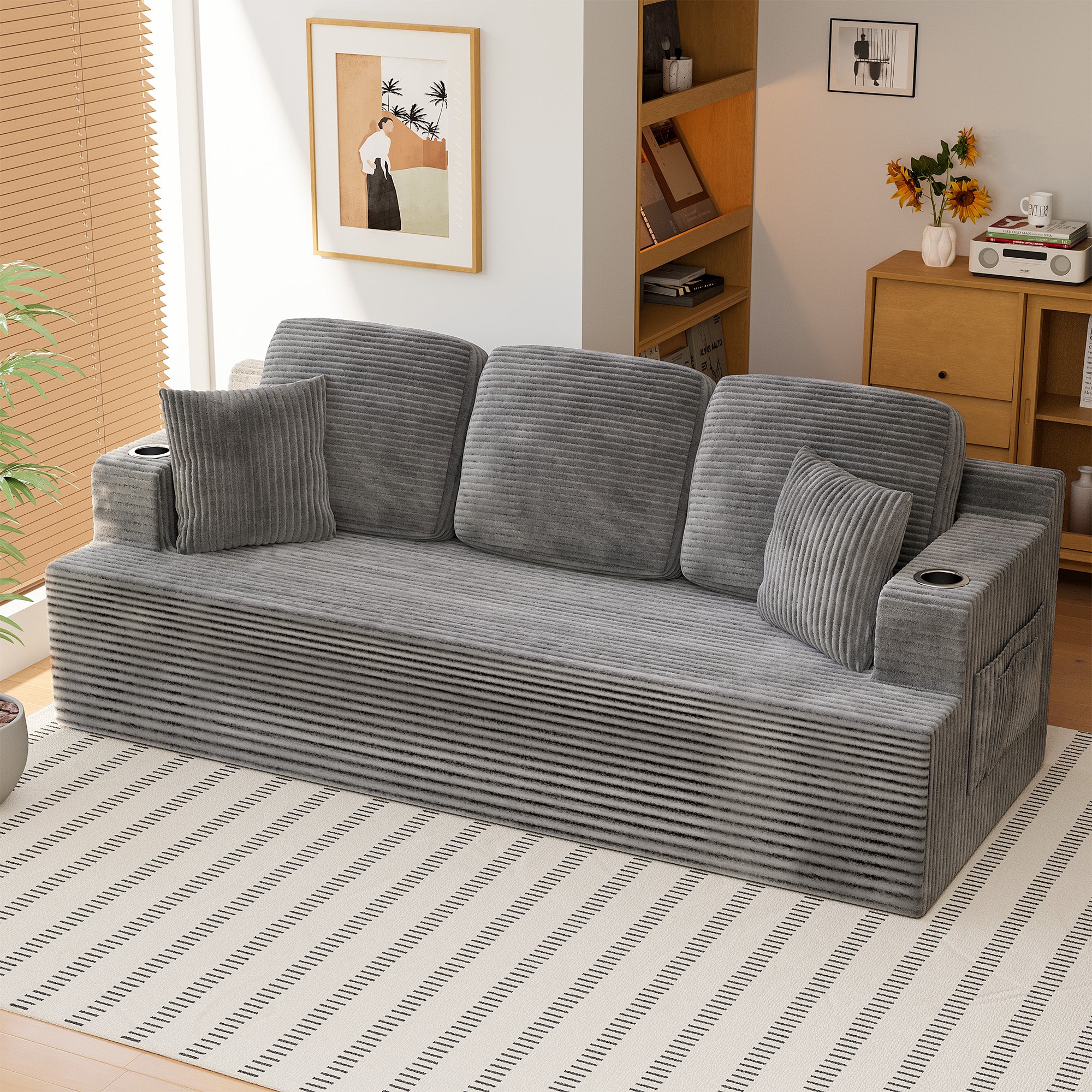 homall-sofa-cloud-couch-wei-3-sitzer-cord-mit-halter image 2
