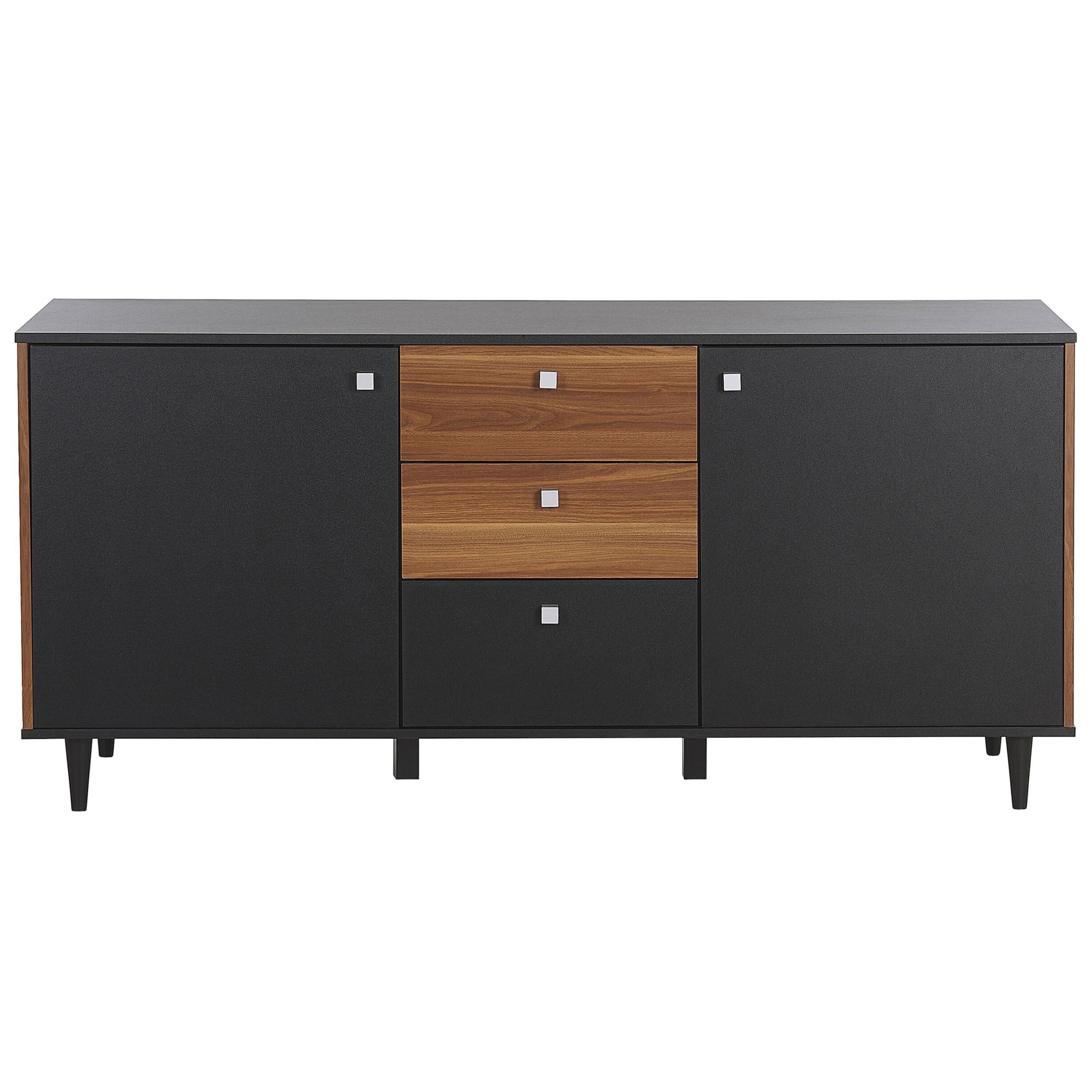 beliani-kuro-sideboard-schwarz-160cm-2-t-rig-3-schubladen image 4