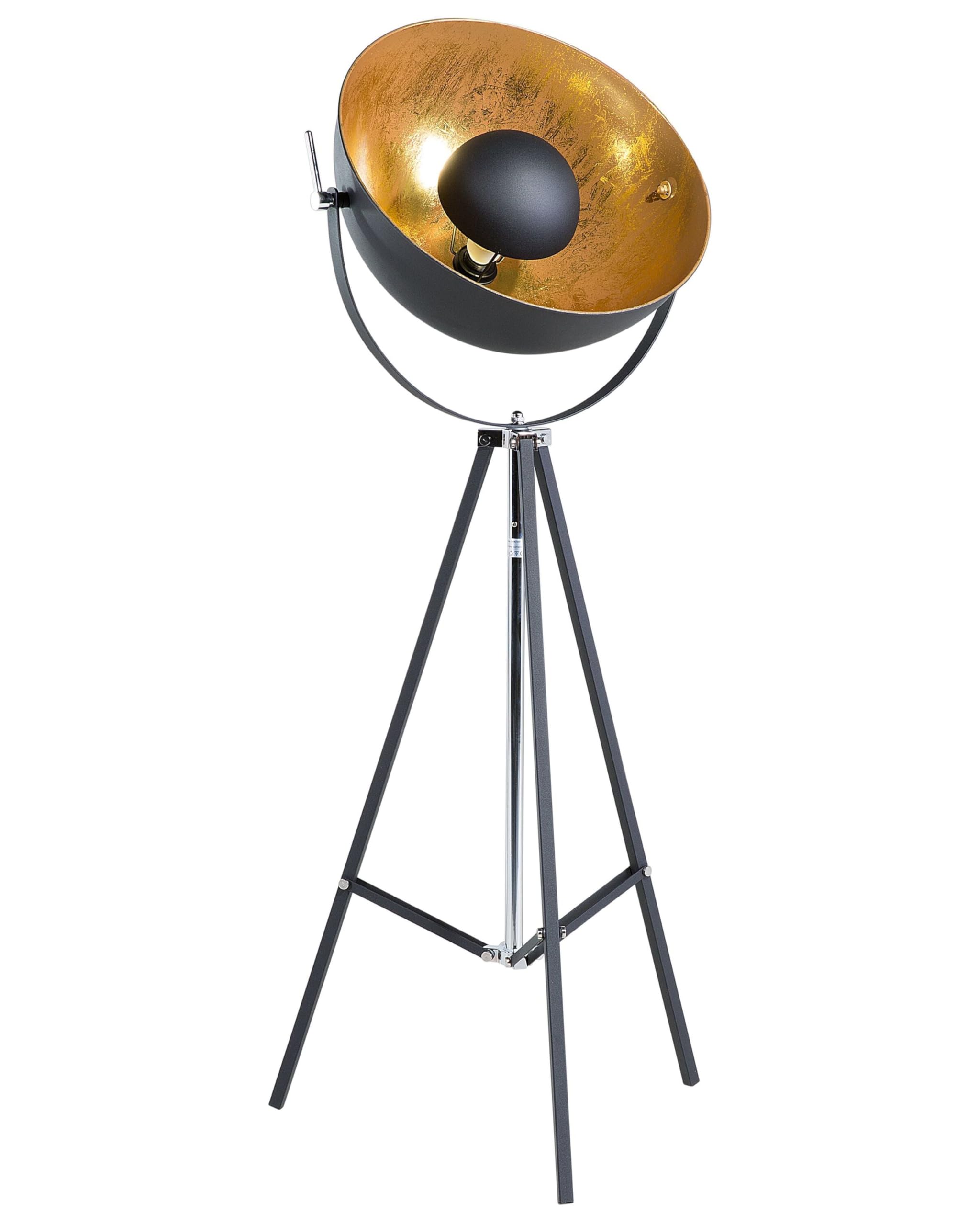 beliani-thames-ii-stehlampe-schwarz-gold-165-cm image 1