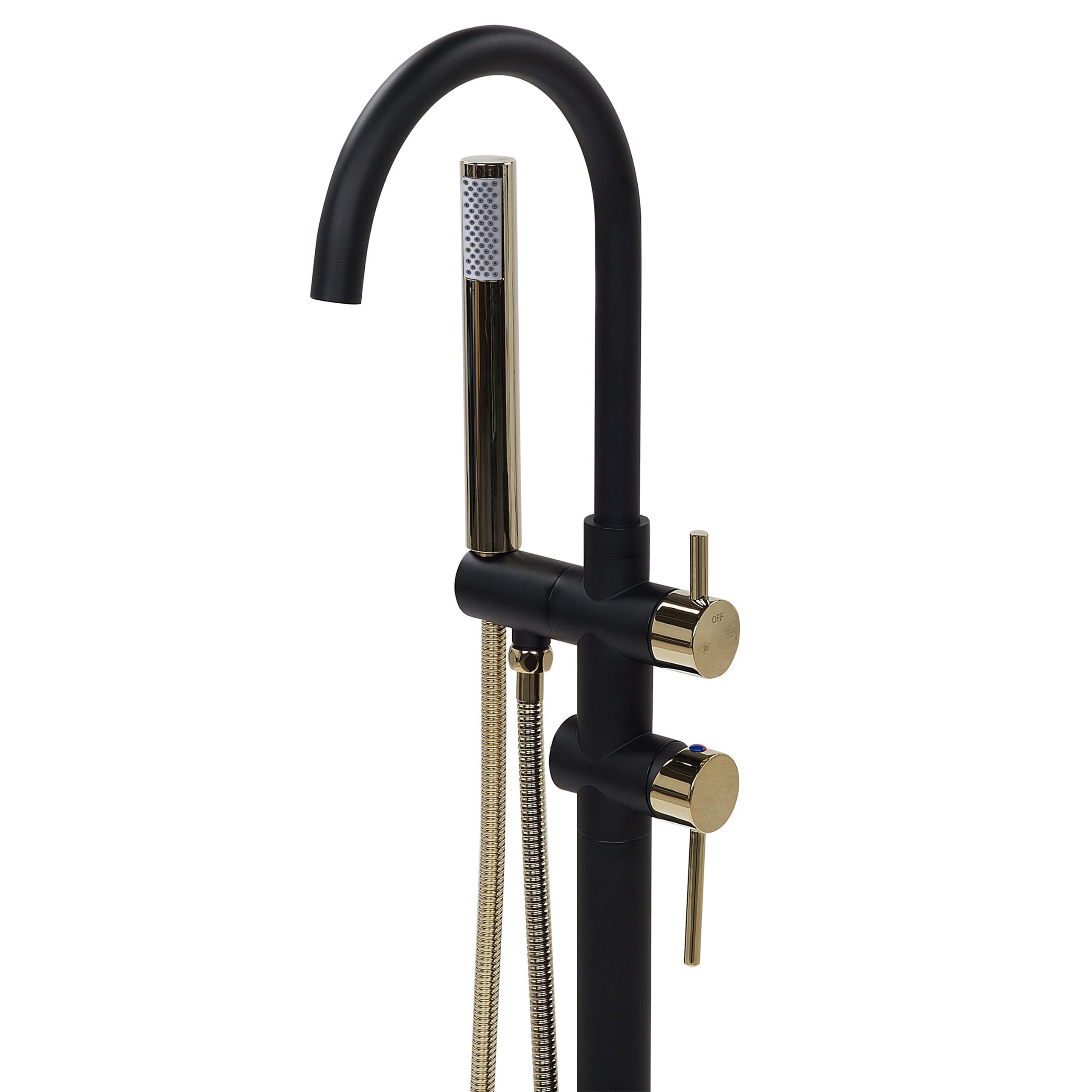 beliani-badewannenarmatur-freistehend-schwarz-gold-messing image 5