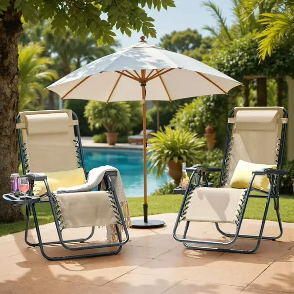 homall-patio-furniture-zero-gravity-liegestuhl-braun-2er-set image 1
