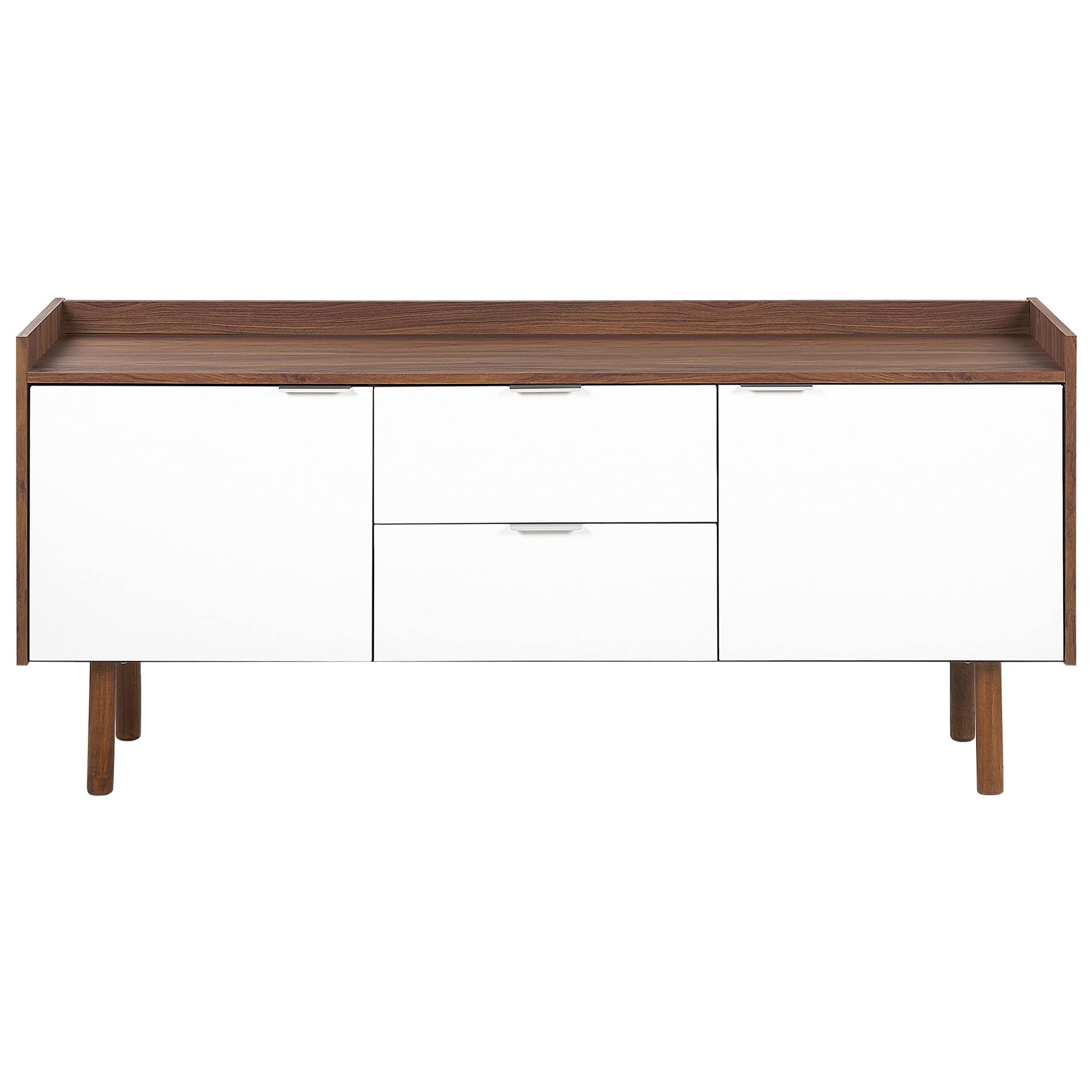 beliani-madera-sideboard-149-cm-wei-dunkelbraun-2-schubladen image 5