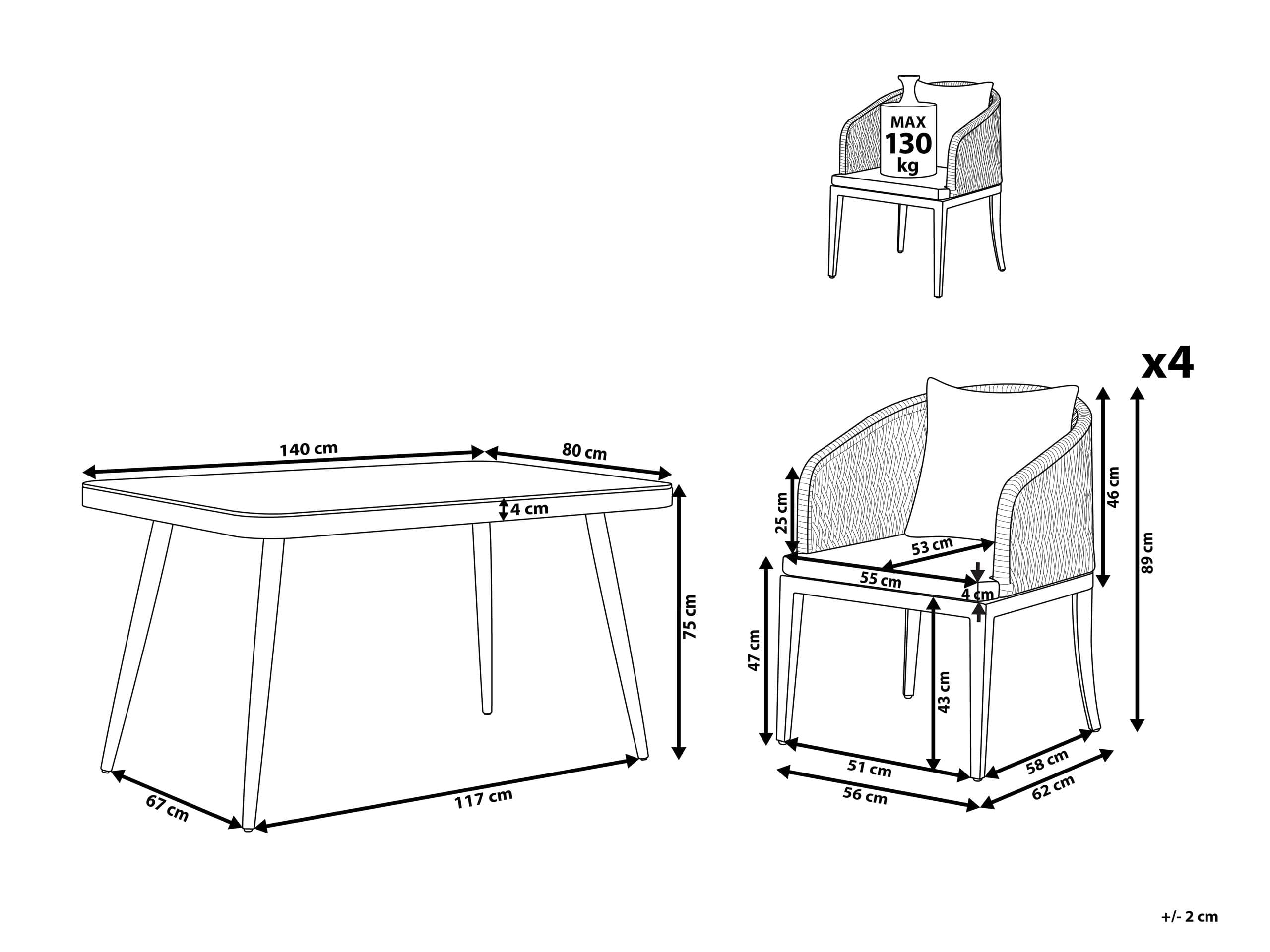beliani-lipari-gartenm-bel-set-grau-alu-140x80-4-st-hle image 3