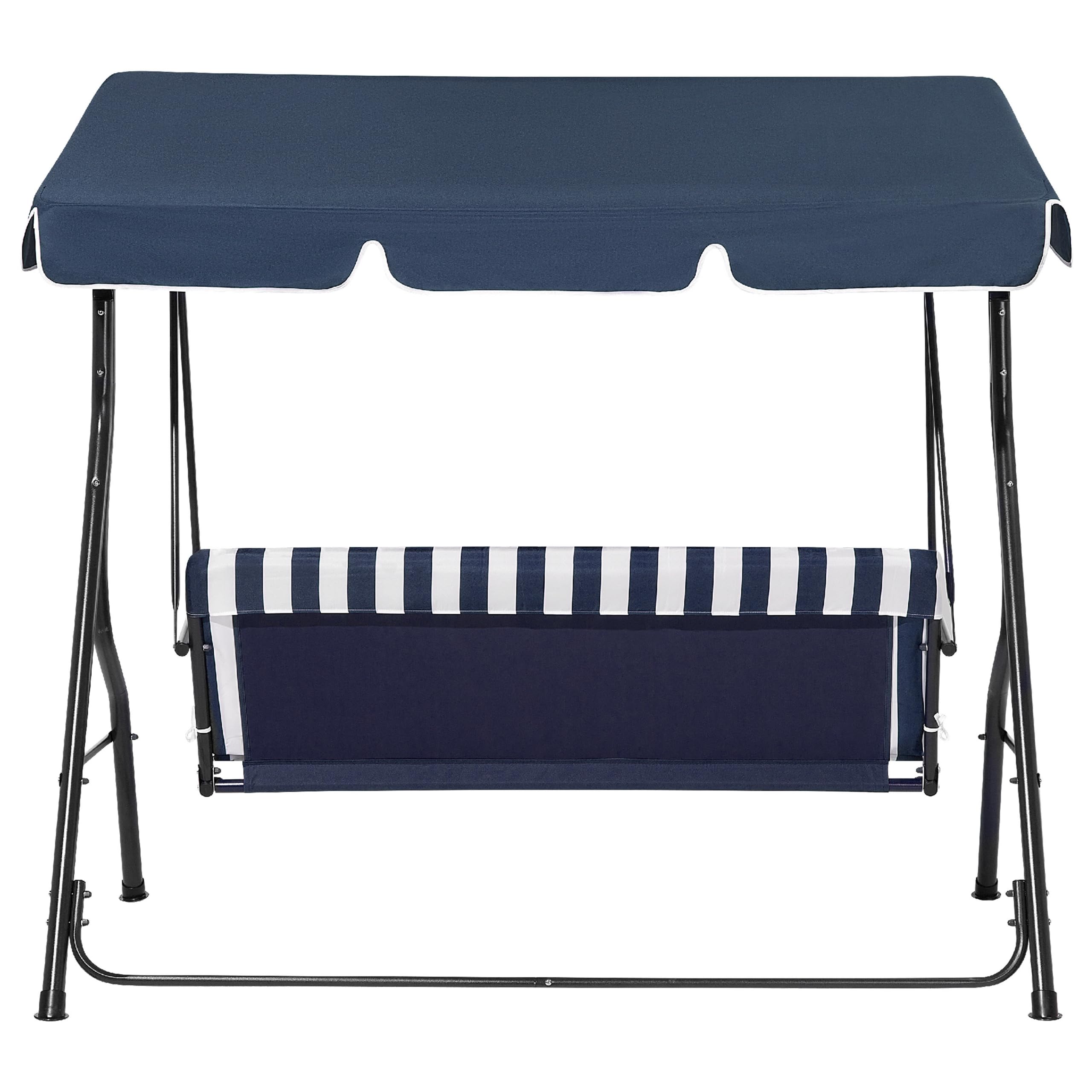 beliani-hollywoodschaukel-chaplin-wei-blau-3-sitzer-sonnendach image 6