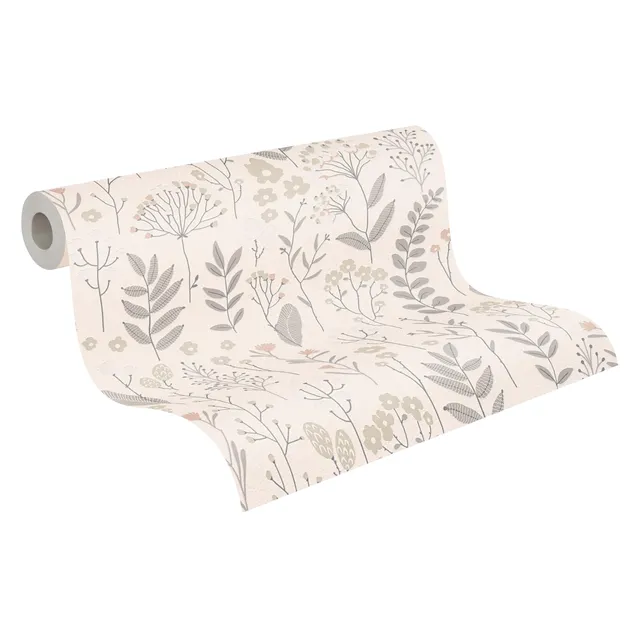 a-s-cr-ation-attractive-3-790873-vliestapete-beige-rosa-floral image 1