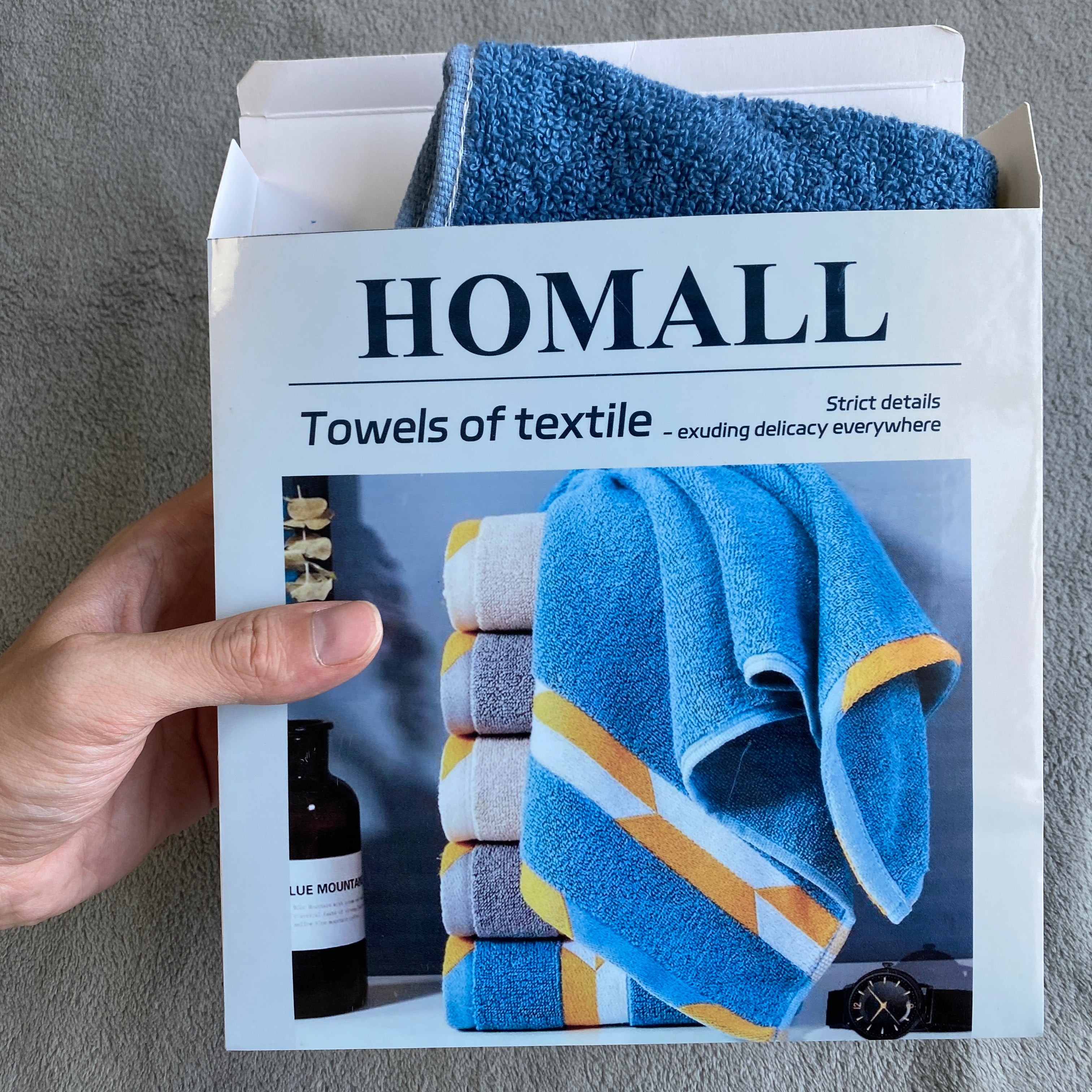 homall-shelf-handtuchset-5-tlg-baumwolle-blau-hotelweichheit image 3