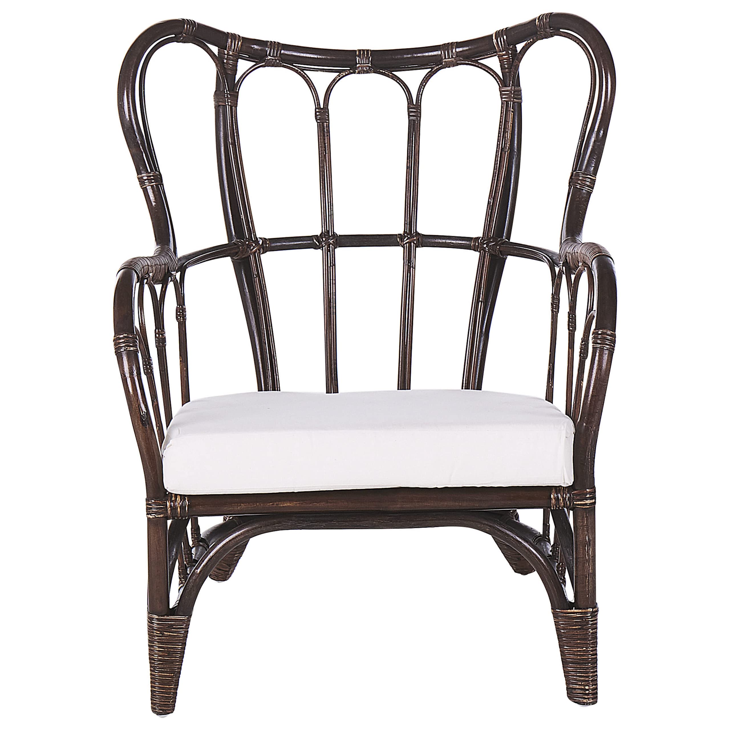 beliani-brindisi-lounge-set-rattan-4-sitzer-dunkelbraun-beige image 8