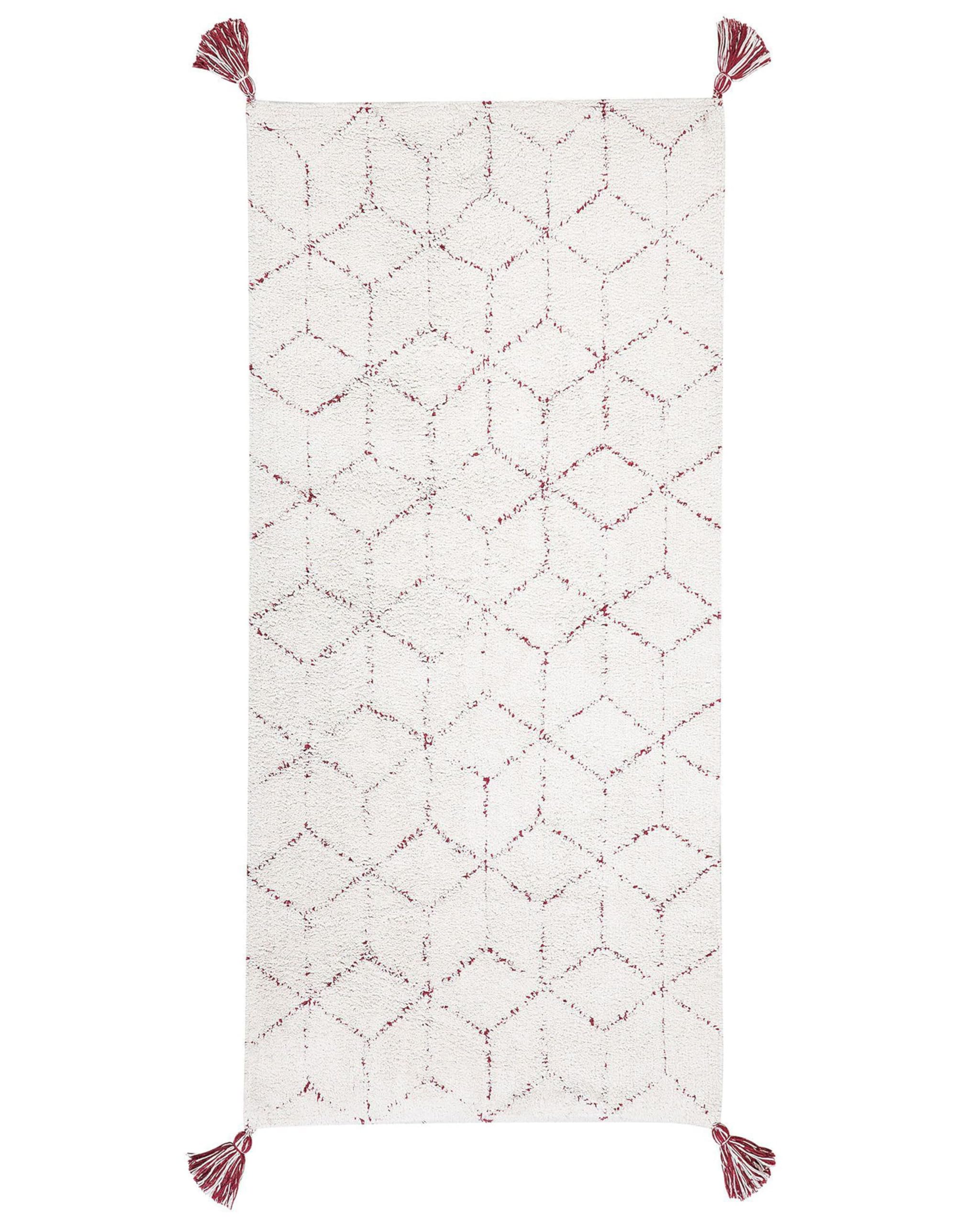 beliani-sakarya-teppich-80x150-cm-wei-fransen-baumwolle image 1