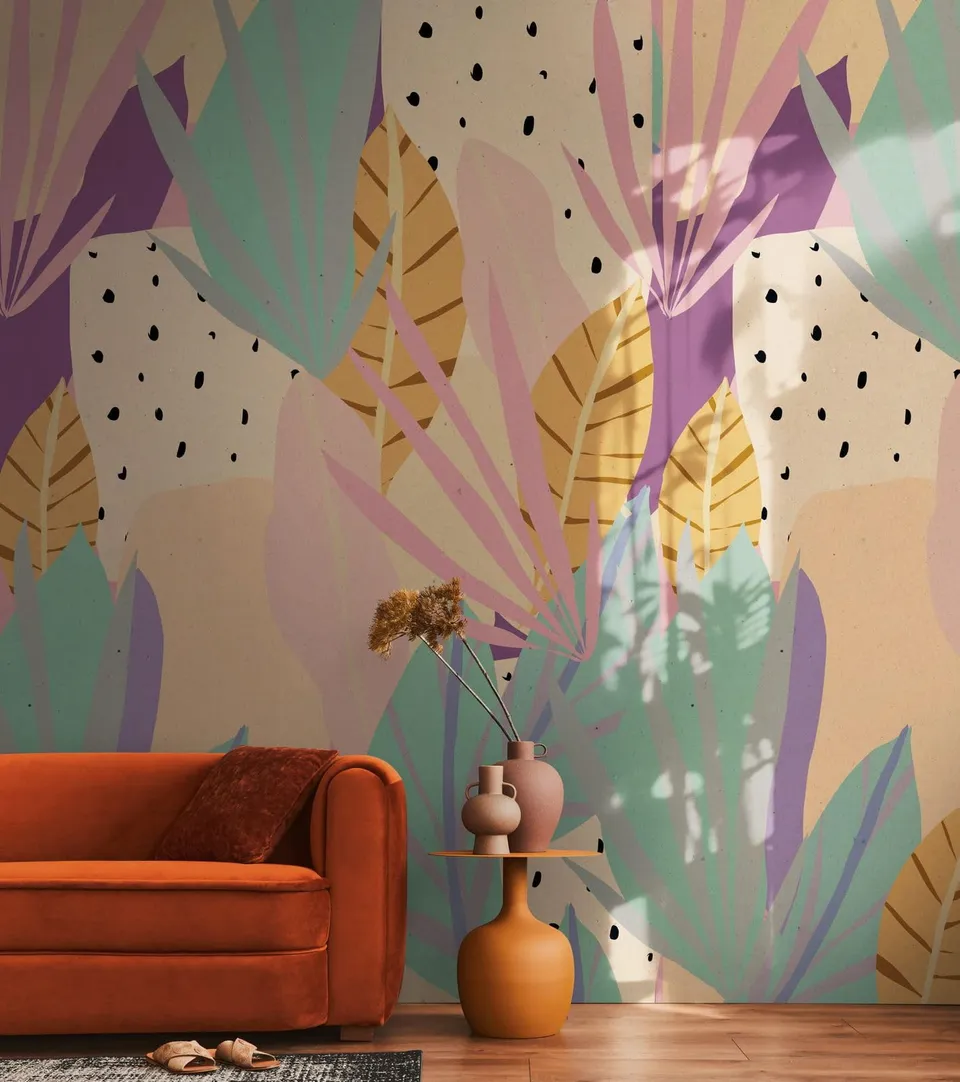 a-s-cr-ation-livingwalls-fototapete-bl-tter-beige-gr-n-xxl image 1